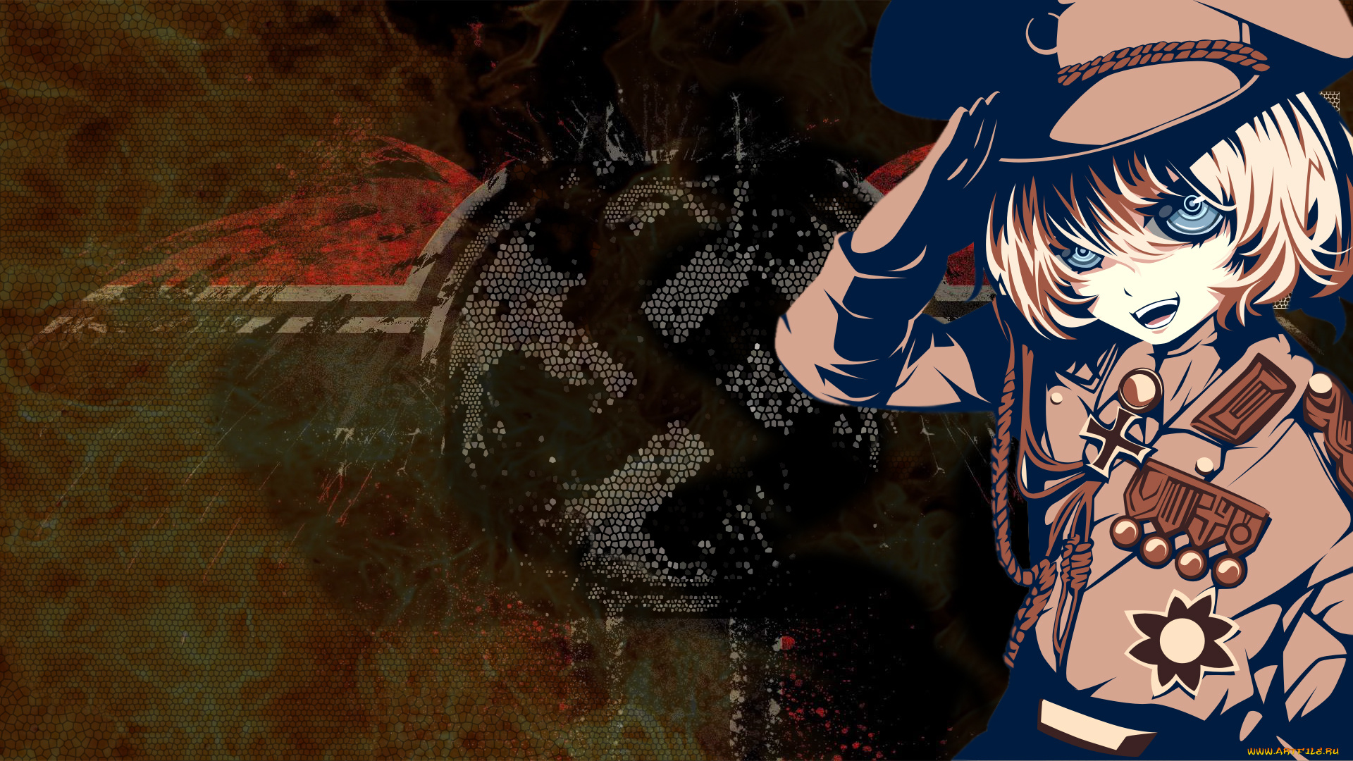 аниме, youjo, senki, взгляд, девушка, фон