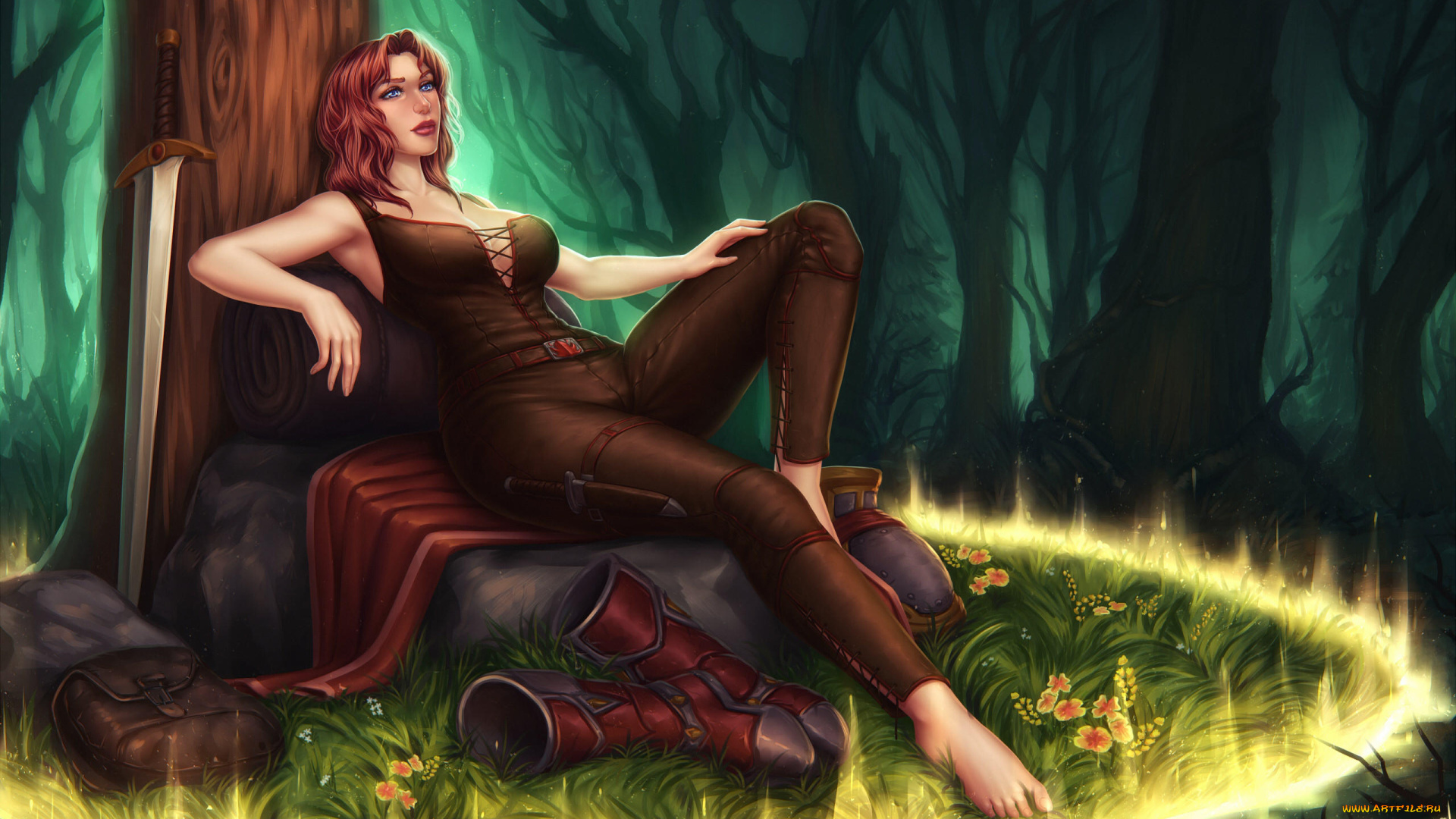 фэнтези, девушки, девушка, взгляд, фон