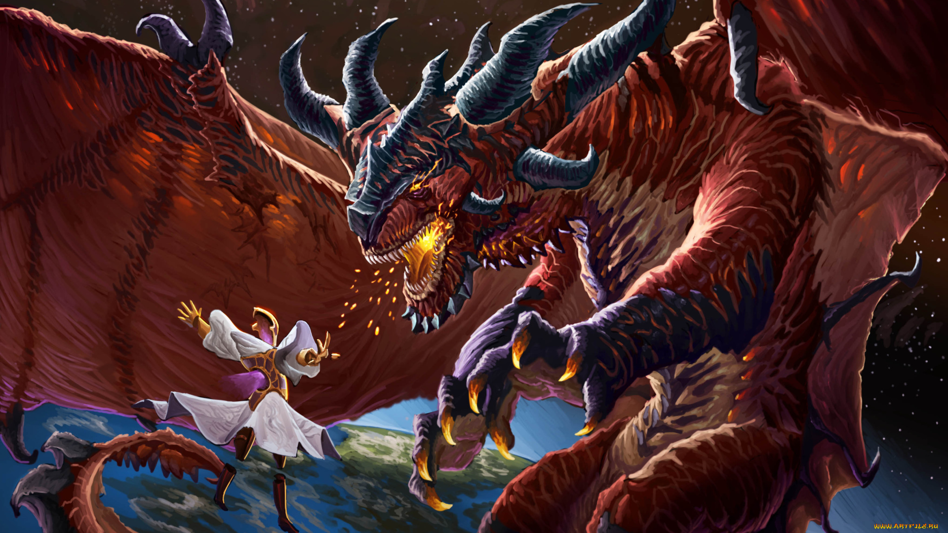 фэнтези, драконы, дракон, человек, фон