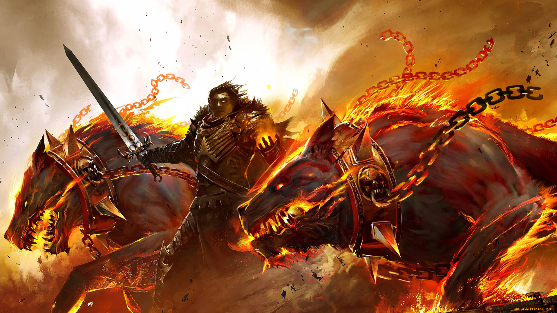 фэнтези, нежить, огонь, существа, чудища, пламя, монстры