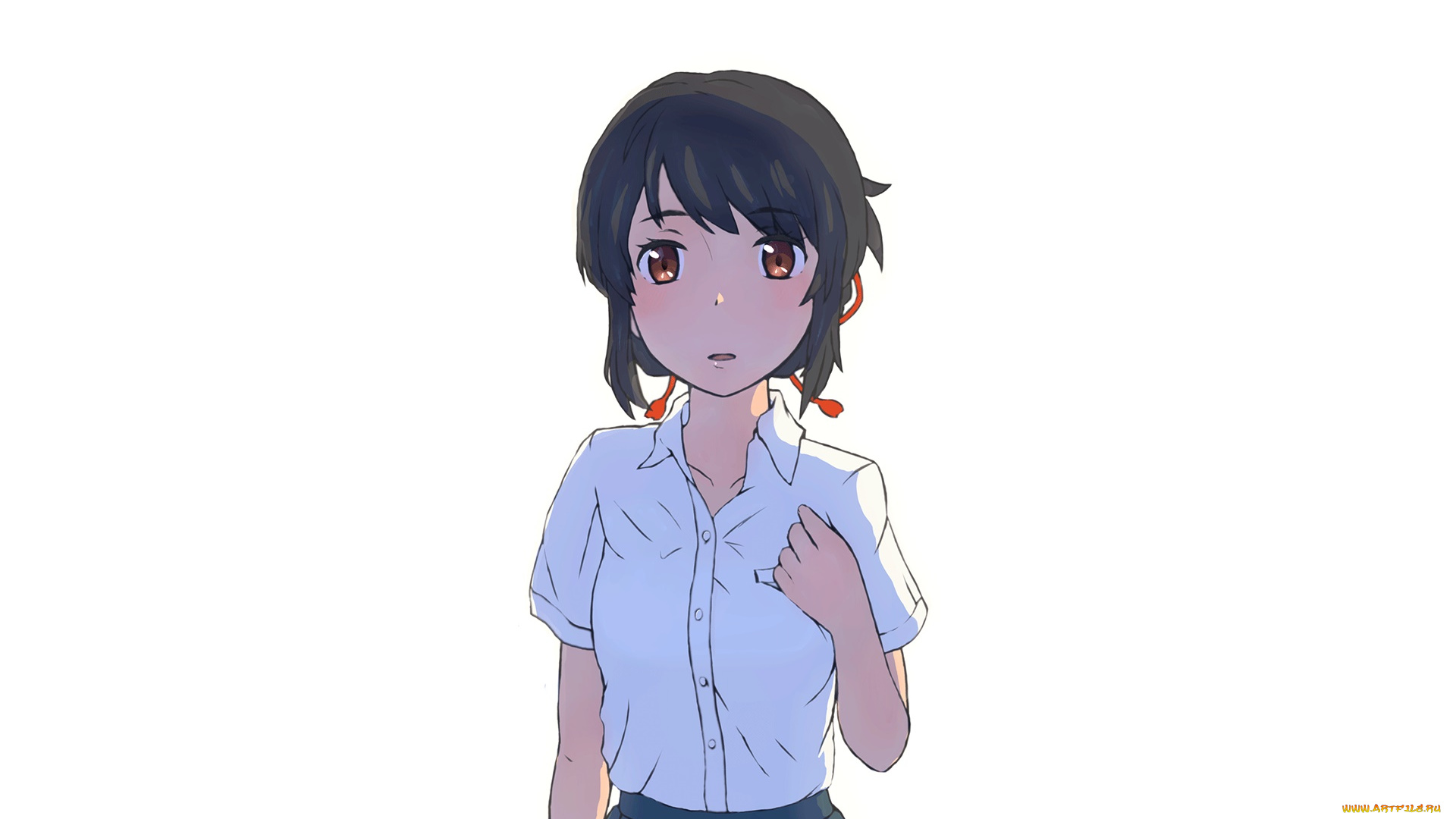 kimi, no, na, wa, аниме, девушка, фон, взгляд