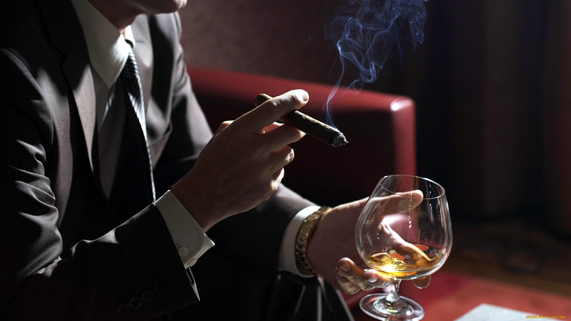 мужчины, -, unsort, сигара, коньяк