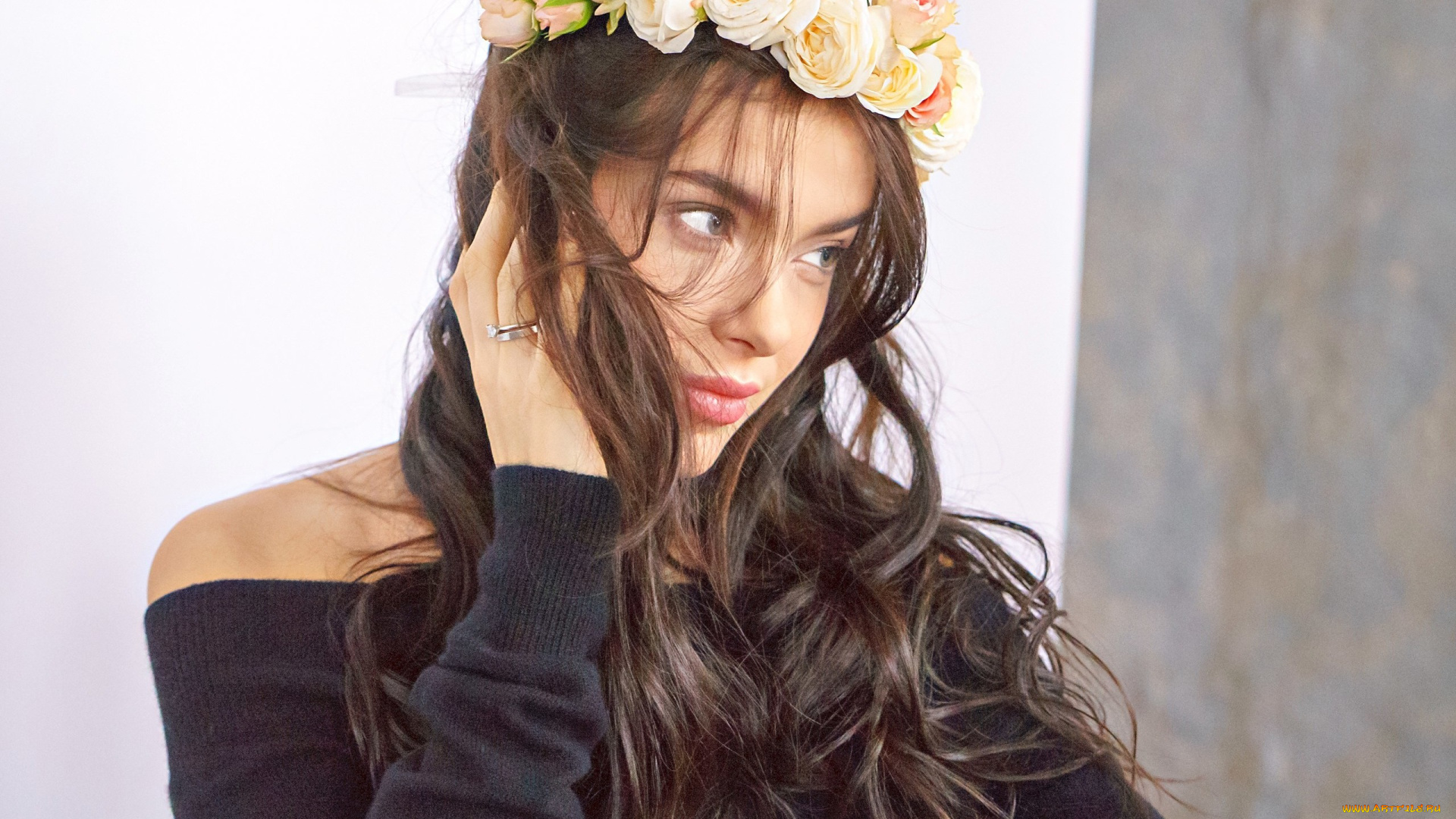 музыка, серебро, певица, брюнетка, цветы, елена, темникова