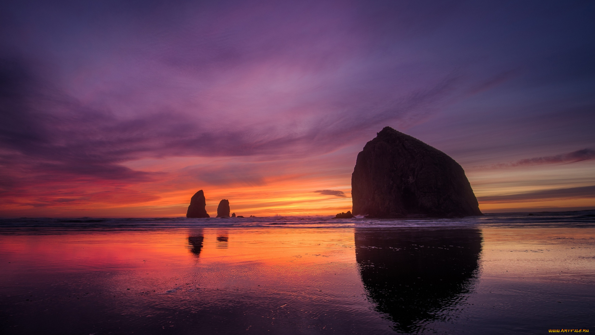 природа, побережье, горы, озеро