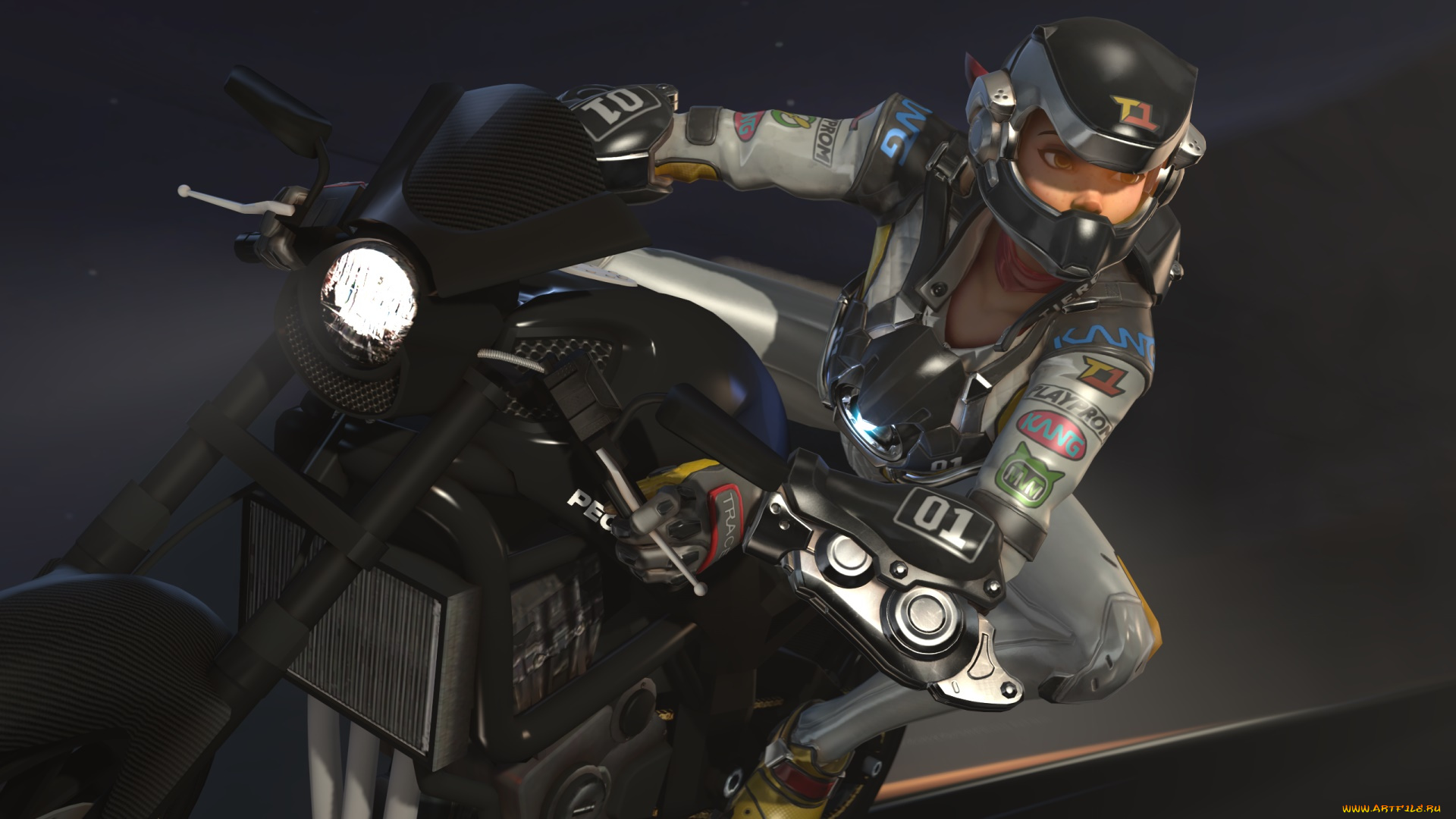 видео, игры, overwatch, фон, взгляд, девушка