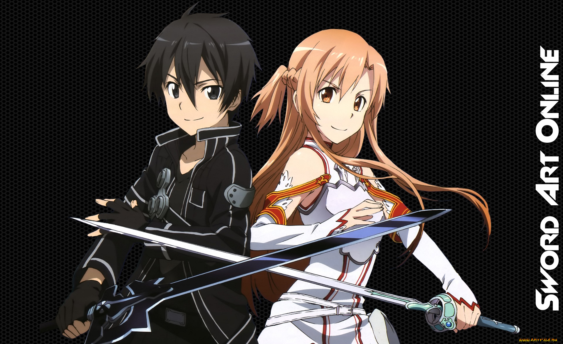 аниме, sword, art, online, девушка, взгляд, фон