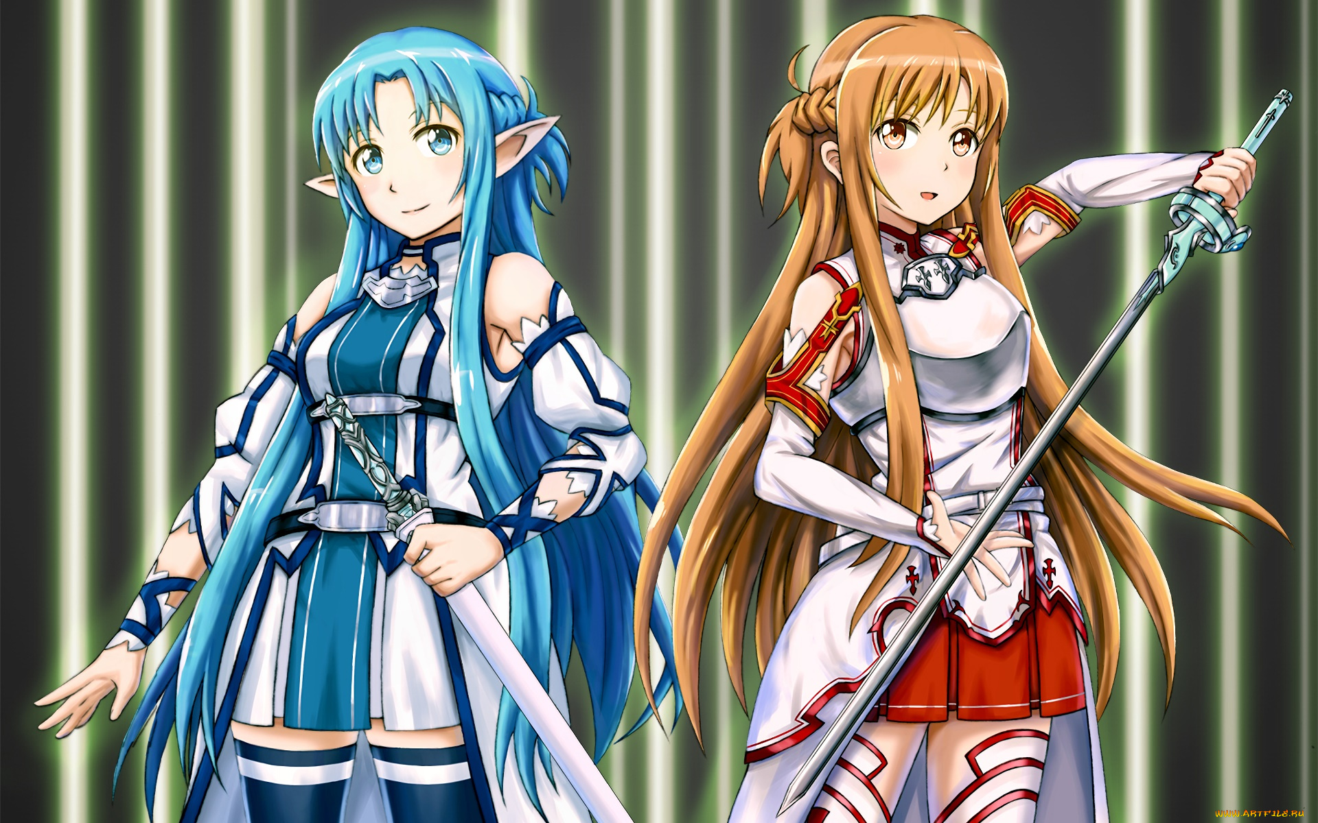 аниме, sword, art, online, девушки, фон, взгляд