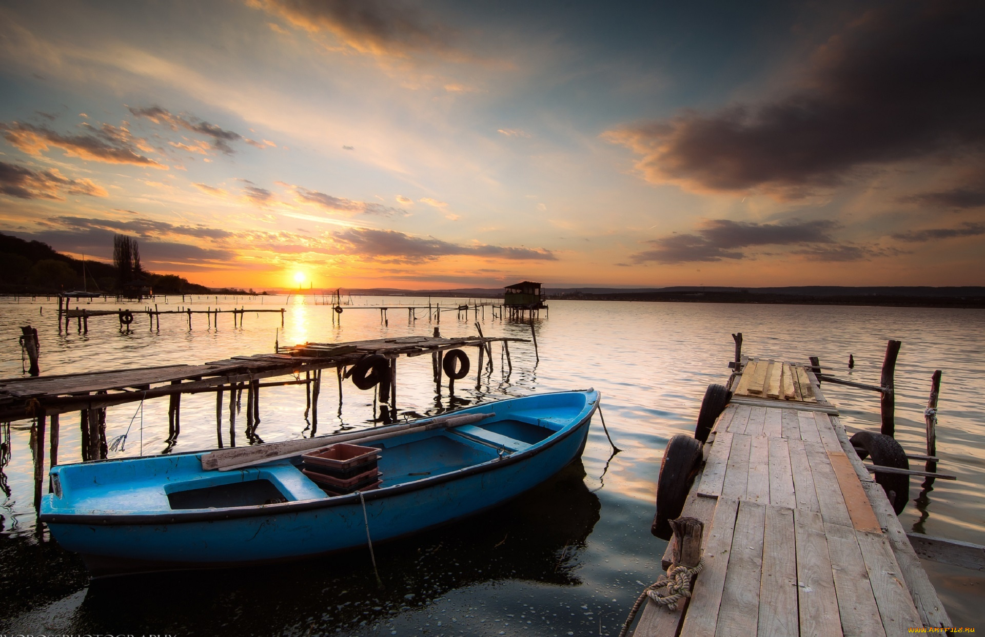 корабли, лодки, , шлюпки, закат, небо, море, ivailo, bosev, bulgaria, varnalake, лодка, причалы