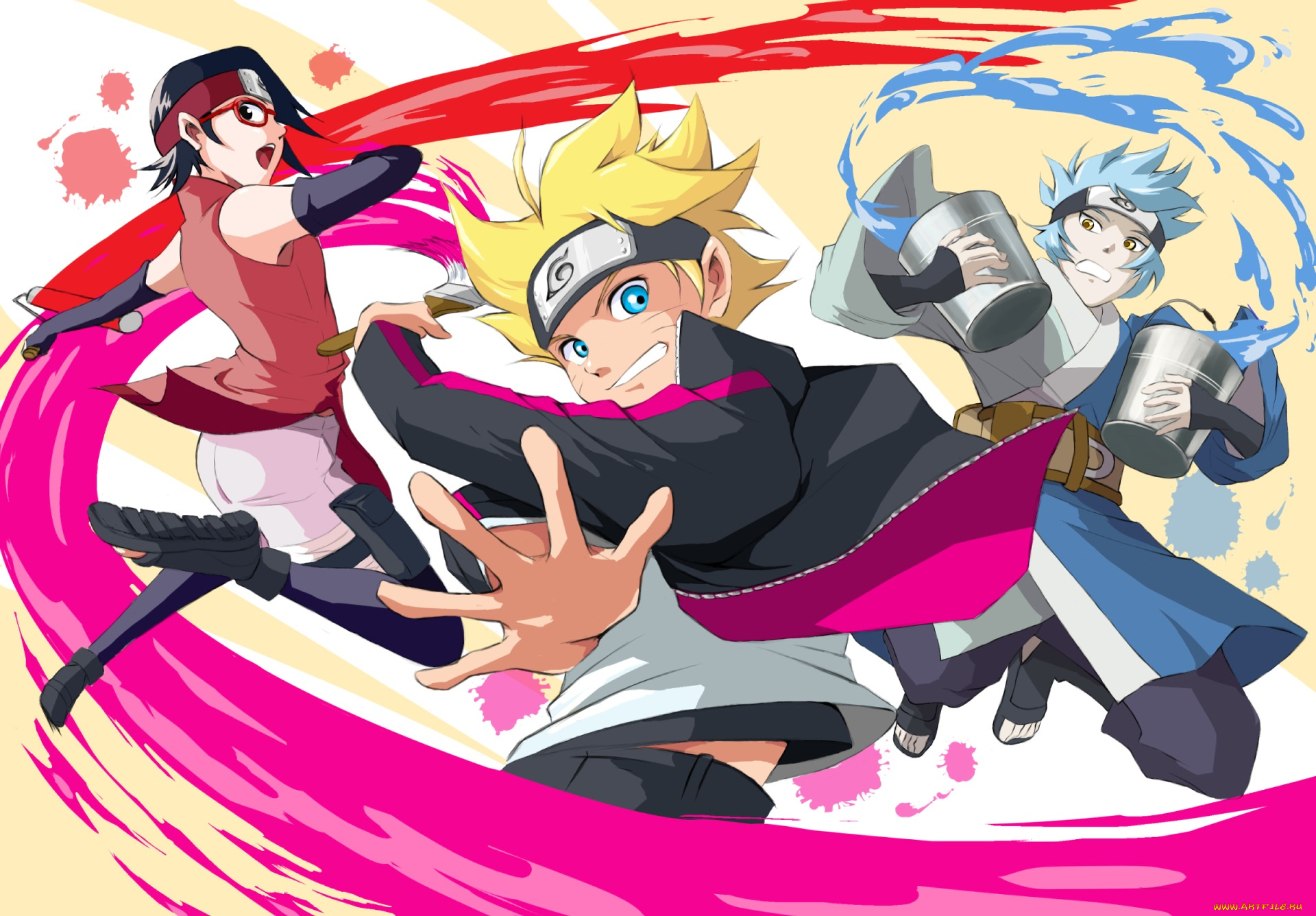 аниме, naruto, uzumaki, boruto, uchiha, sarada, mitsuki