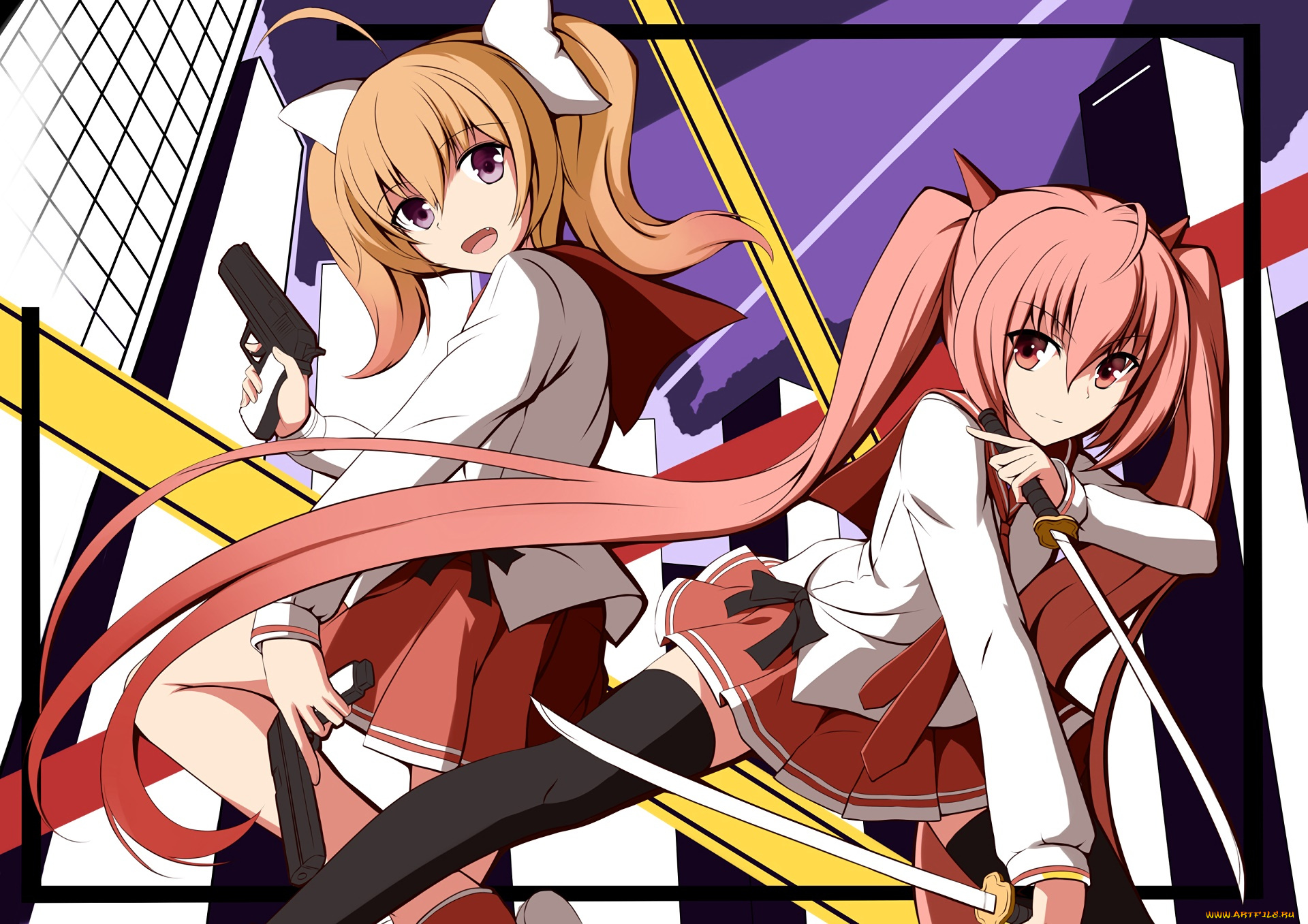 аниме, aria, фон, девушки, взгляд