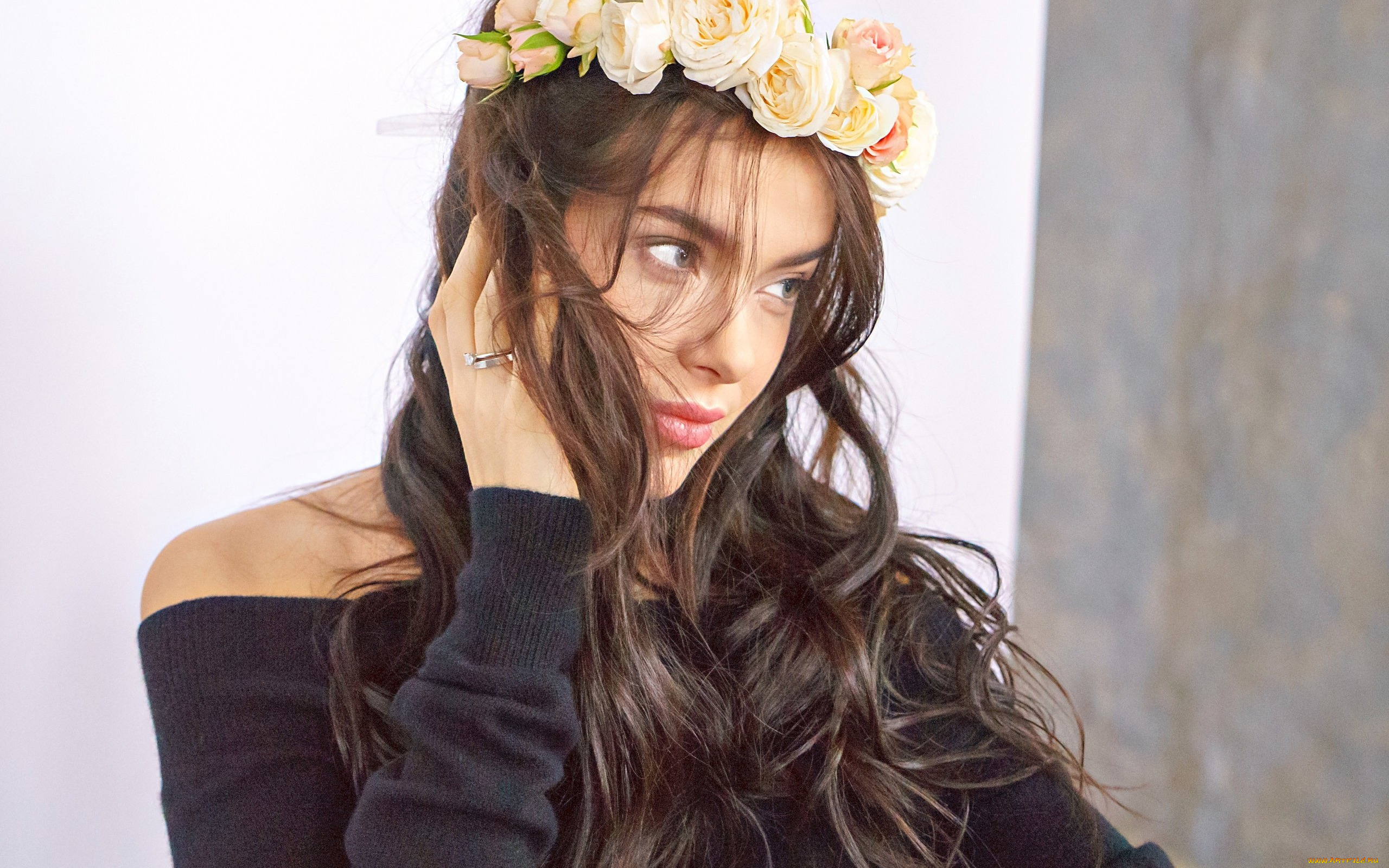 музыка, серебро, певица, брюнетка, цветы, елена, темникова