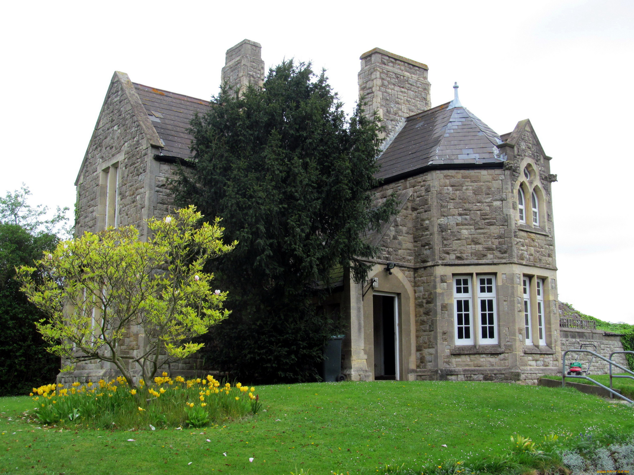 города, -, здания, , дома, дом, клумба, каменный