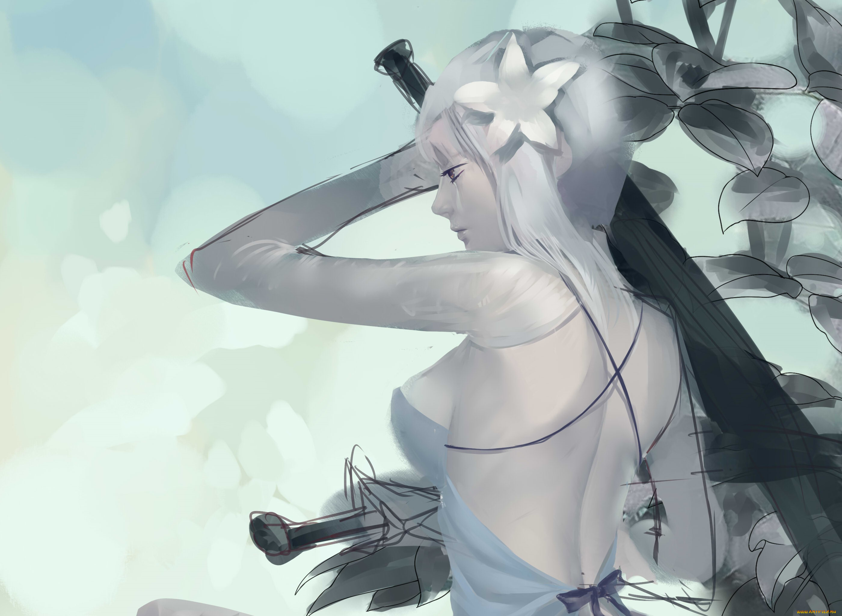 видео, игры, nier, , automata, девушка