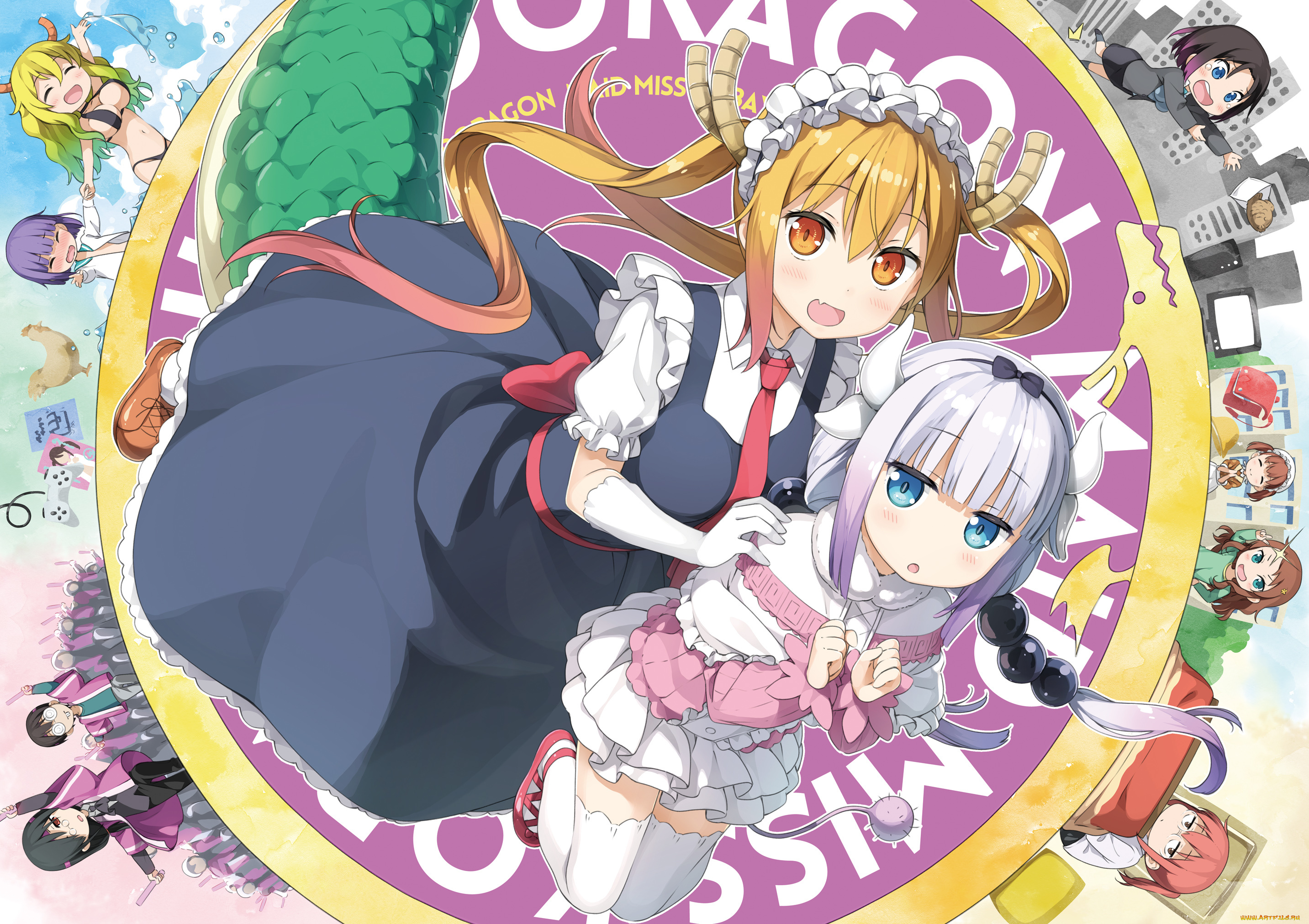 аниме, kobayashi-san, chi, no, maid, dragon, kobayashi-san, chi, no, maid, dragon