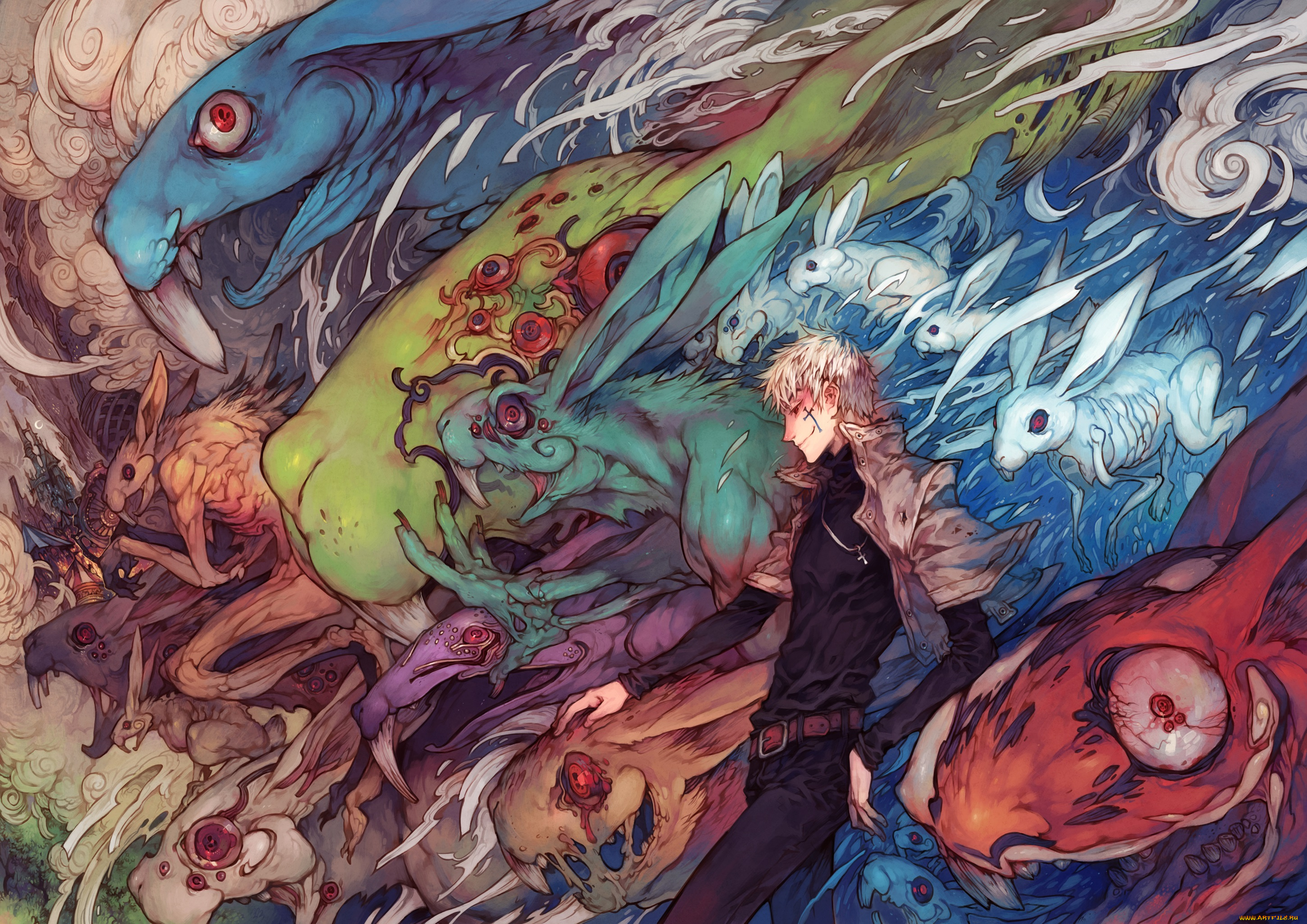 аниме, alice, in, wonderland, существа, парень
