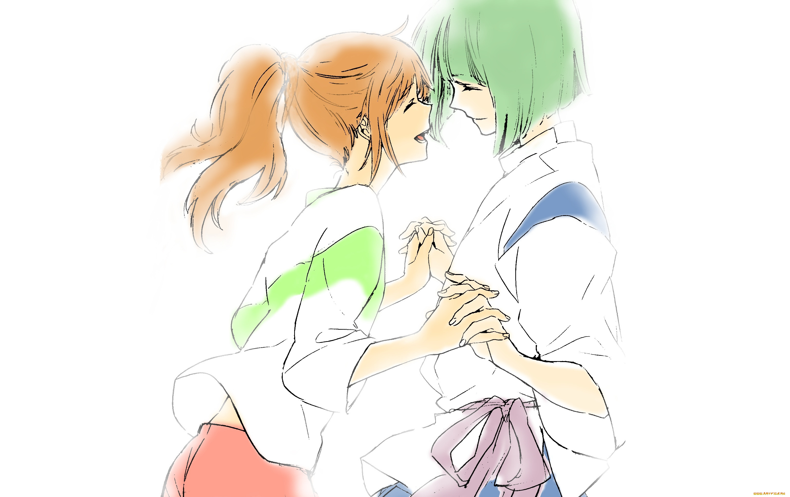 аниме, spirited, away, хаку, тихиро