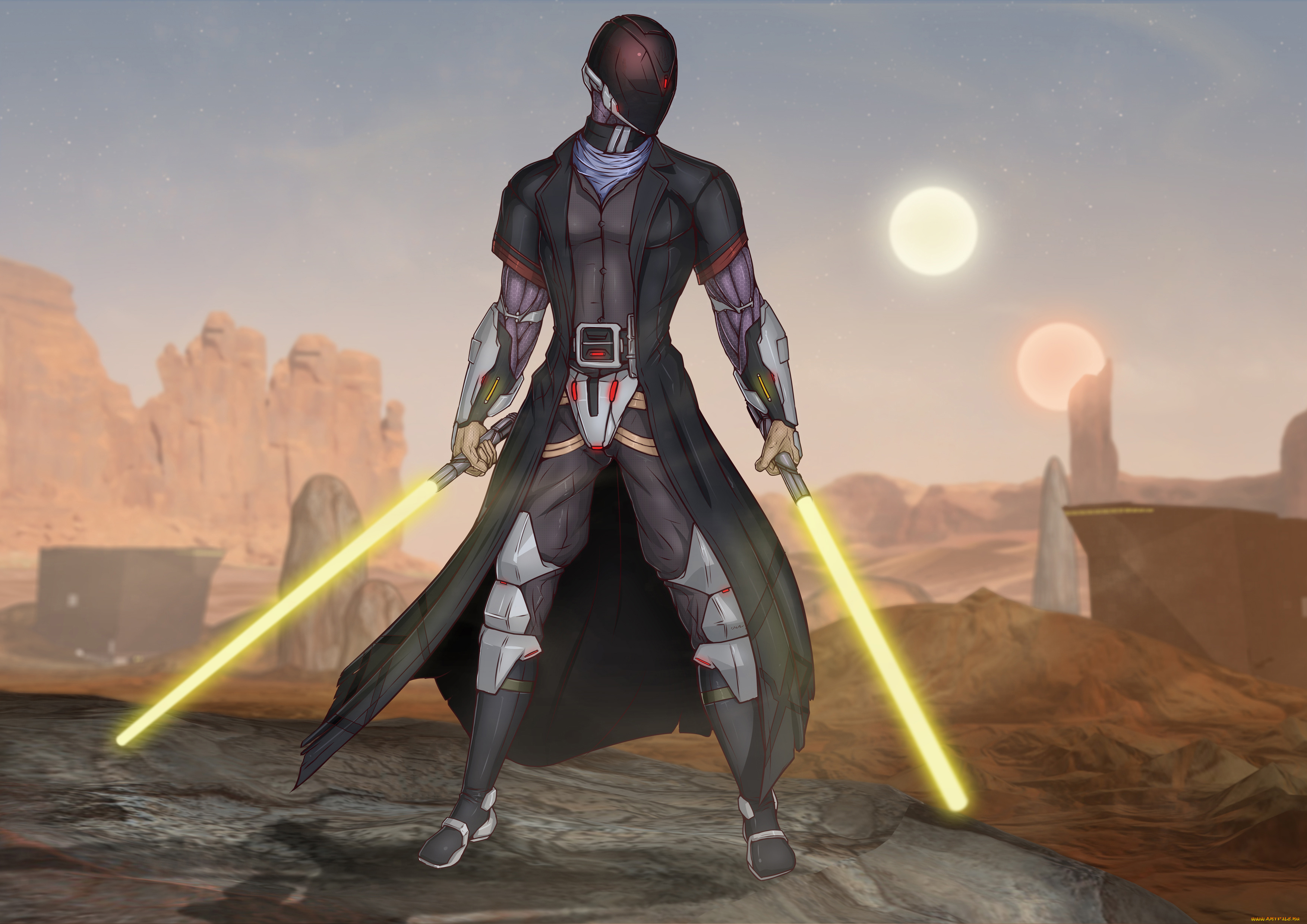 фэнтези, роботы, , киборги, , механизмы, меч, униформа, фон, мужчина