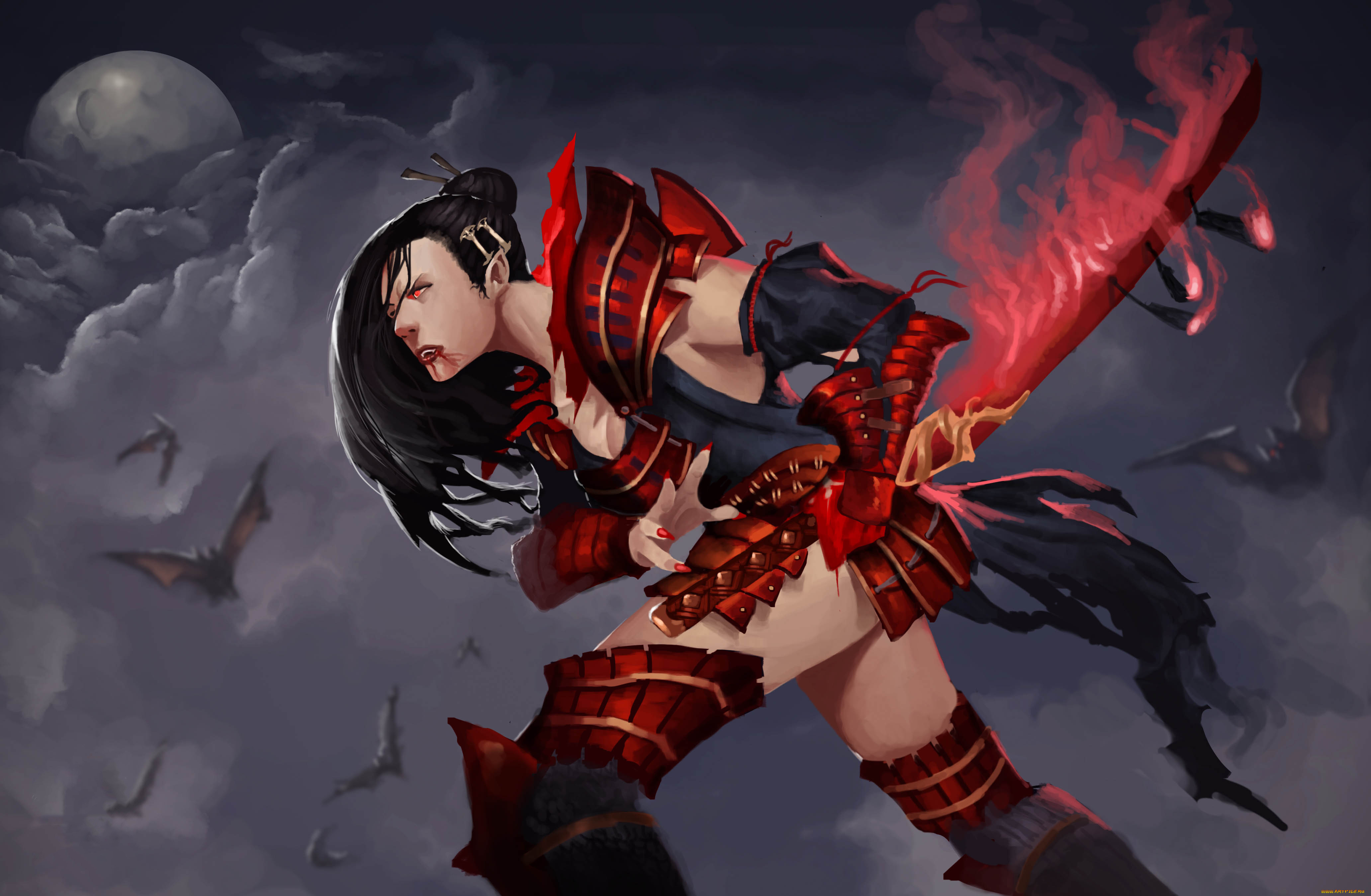 фэнтези, эльфы, униформа, меч, фон, девушка