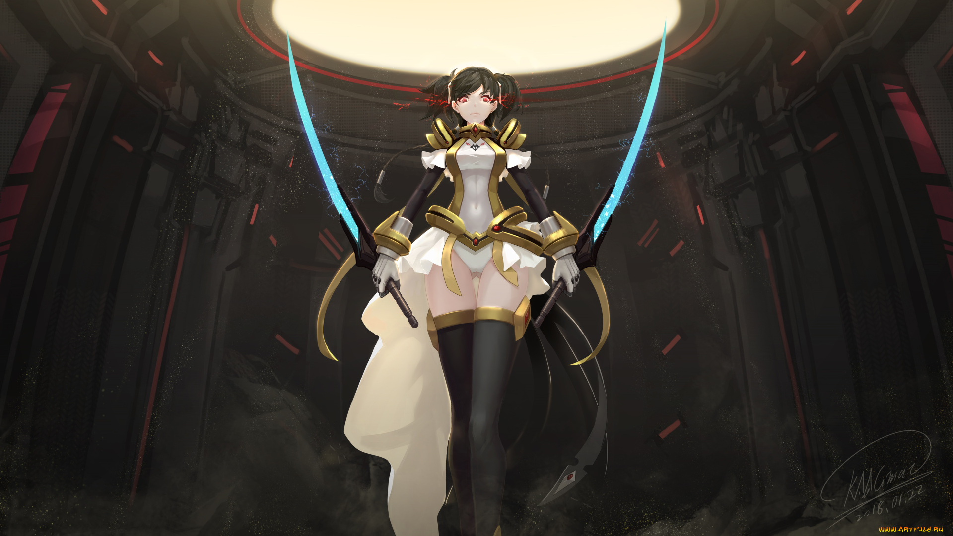 аниме, оружие, , техника, , технологии, девушка