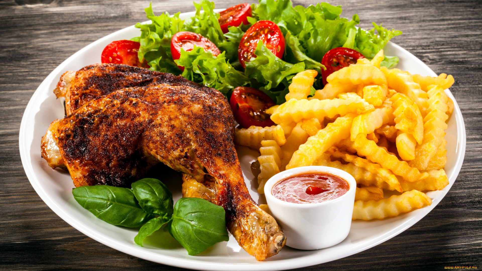 еда, мясные, блюда, курица, томаты, помидоры