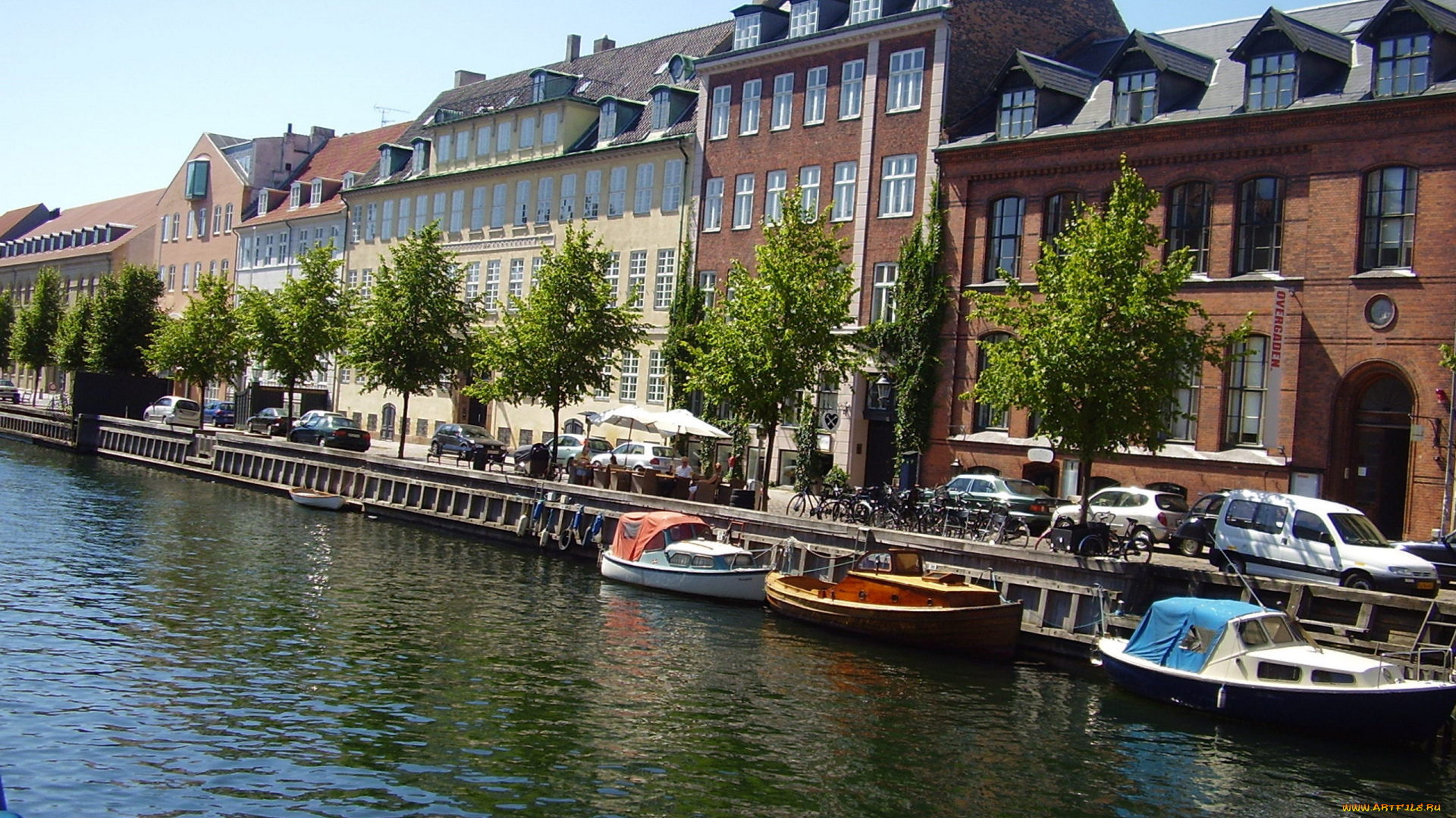 города, копенгаген, , дания, канал