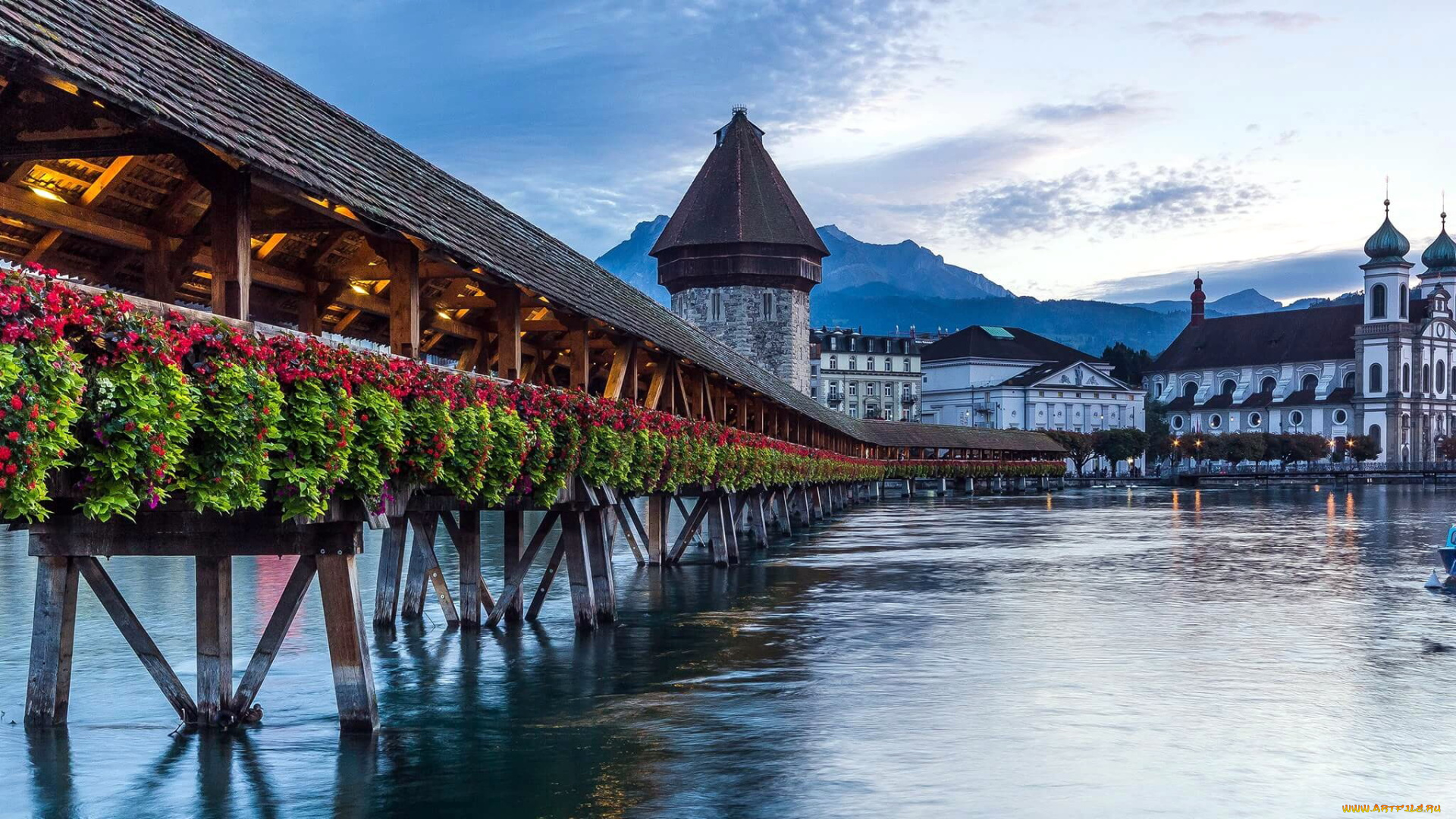города, люцерн, , швейцария, мост