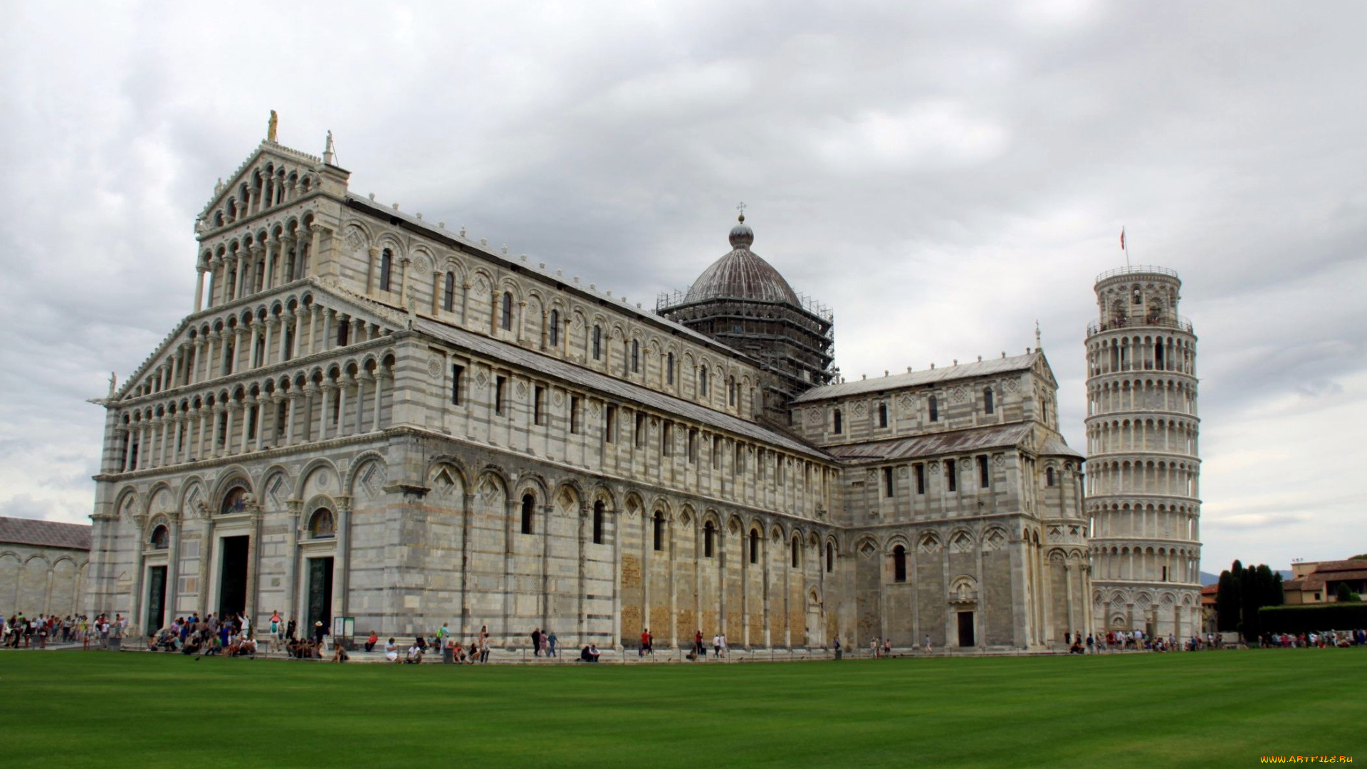 города, пиза, , италия, башня, падающая