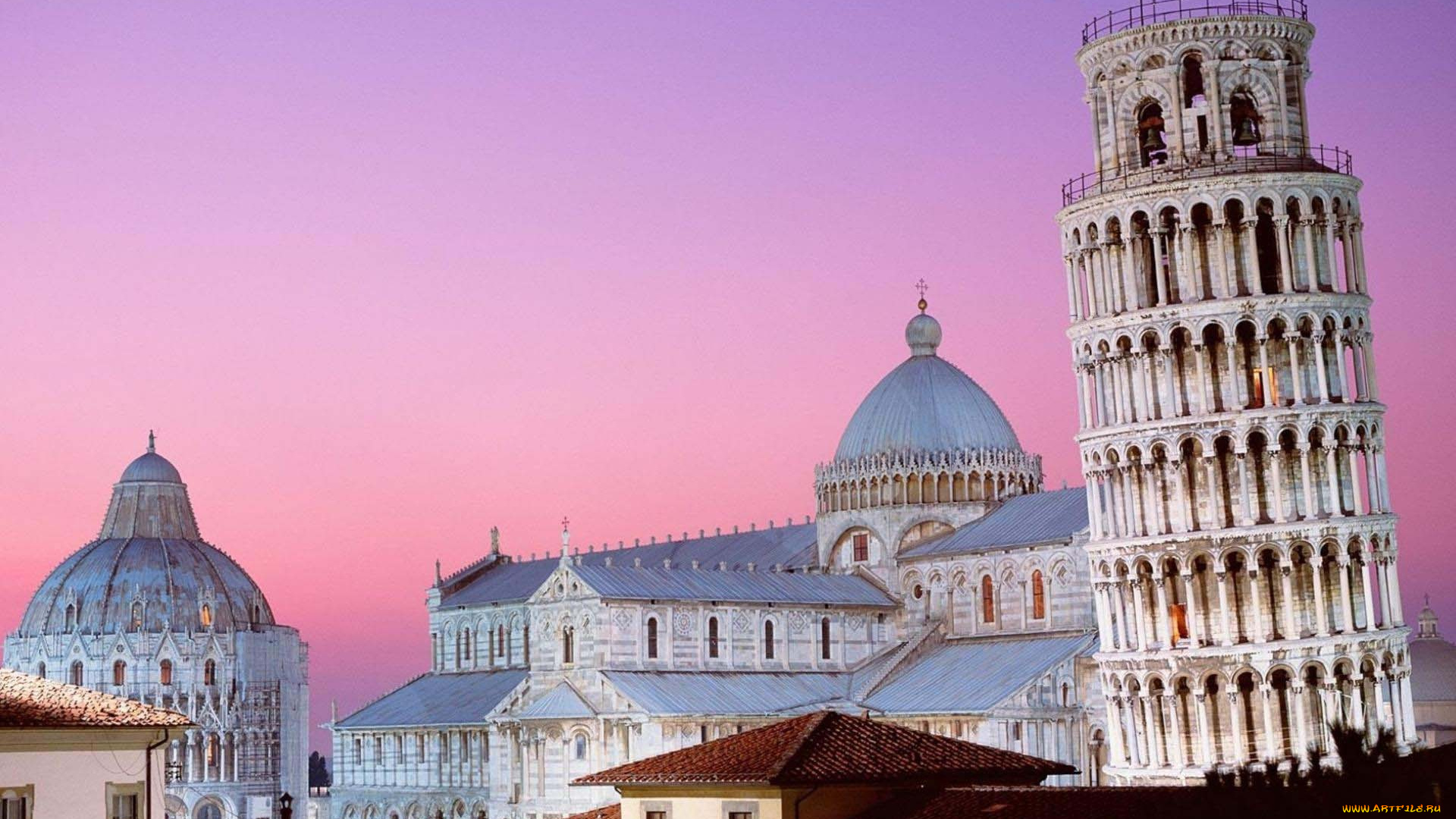 города, пиза, , италия, падающая, башня