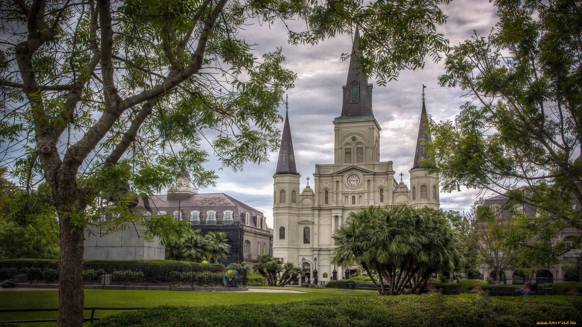 jackson, square, in, new, orleans, города, -, пейзажи, простор