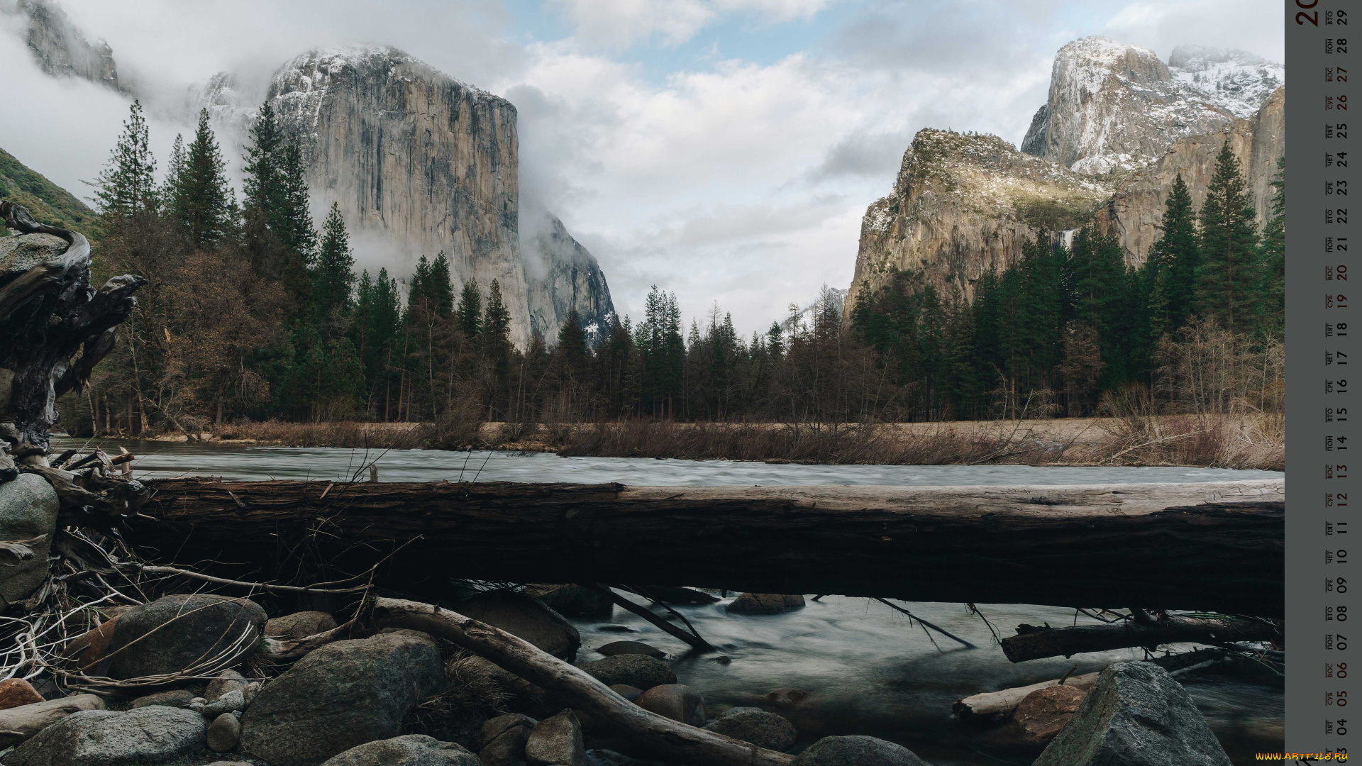 календари, природа, скала, облака, камни, водоем