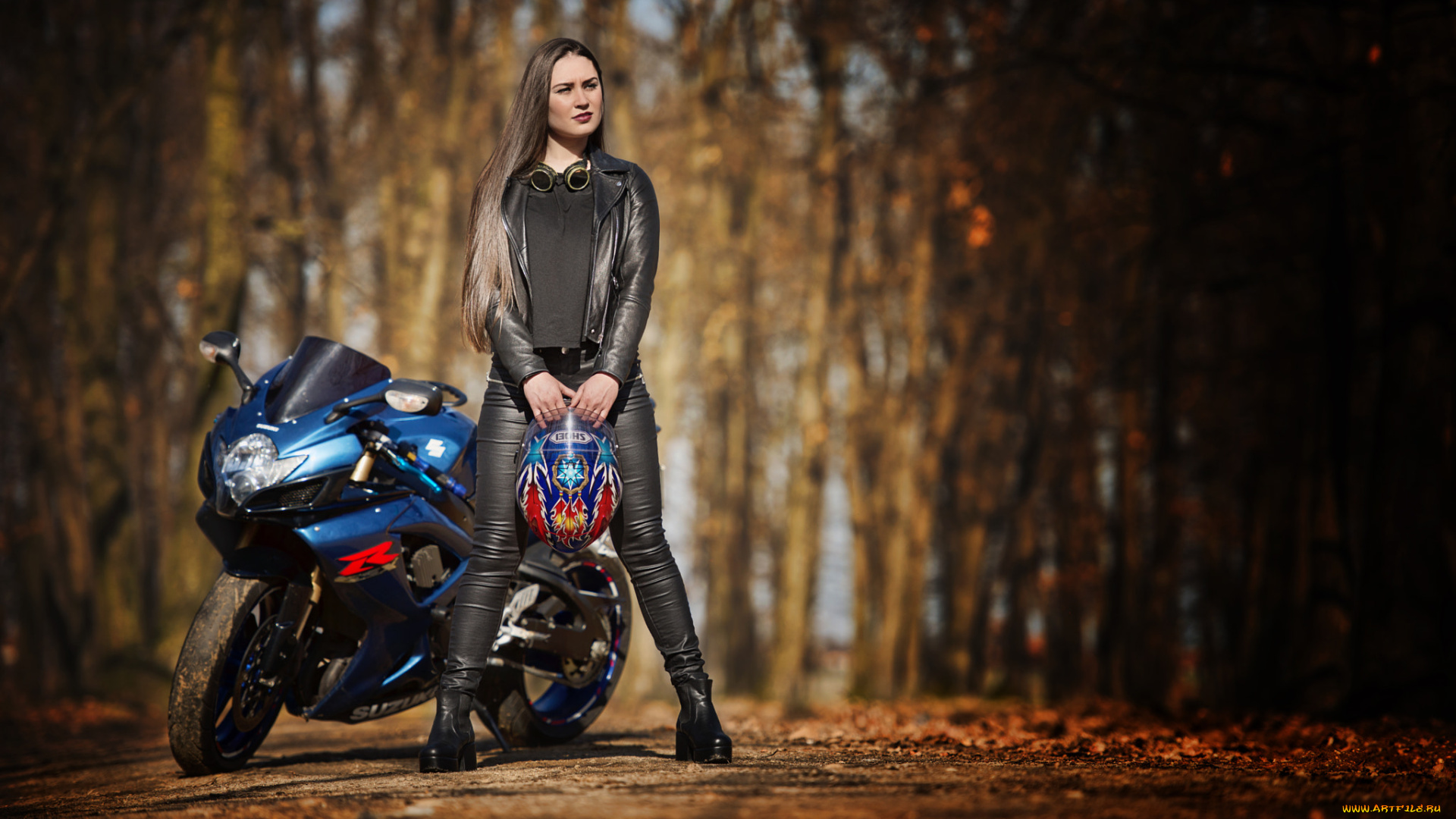 мотоциклы, мото, с, девушкой, девушки