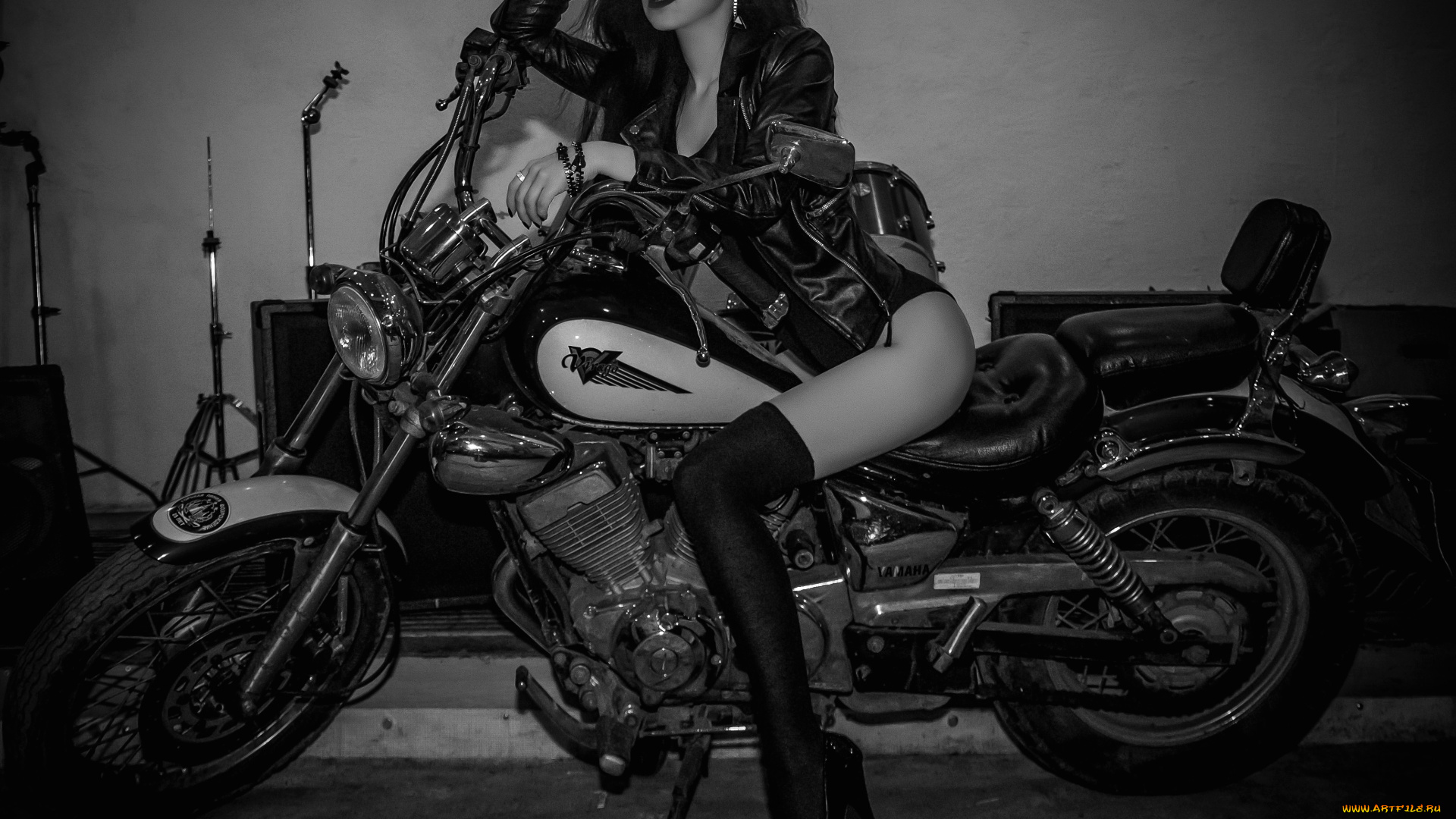 мотоциклы, мото, с, девушкой, вираго, девушка, мотоцикл, секси, ямаха