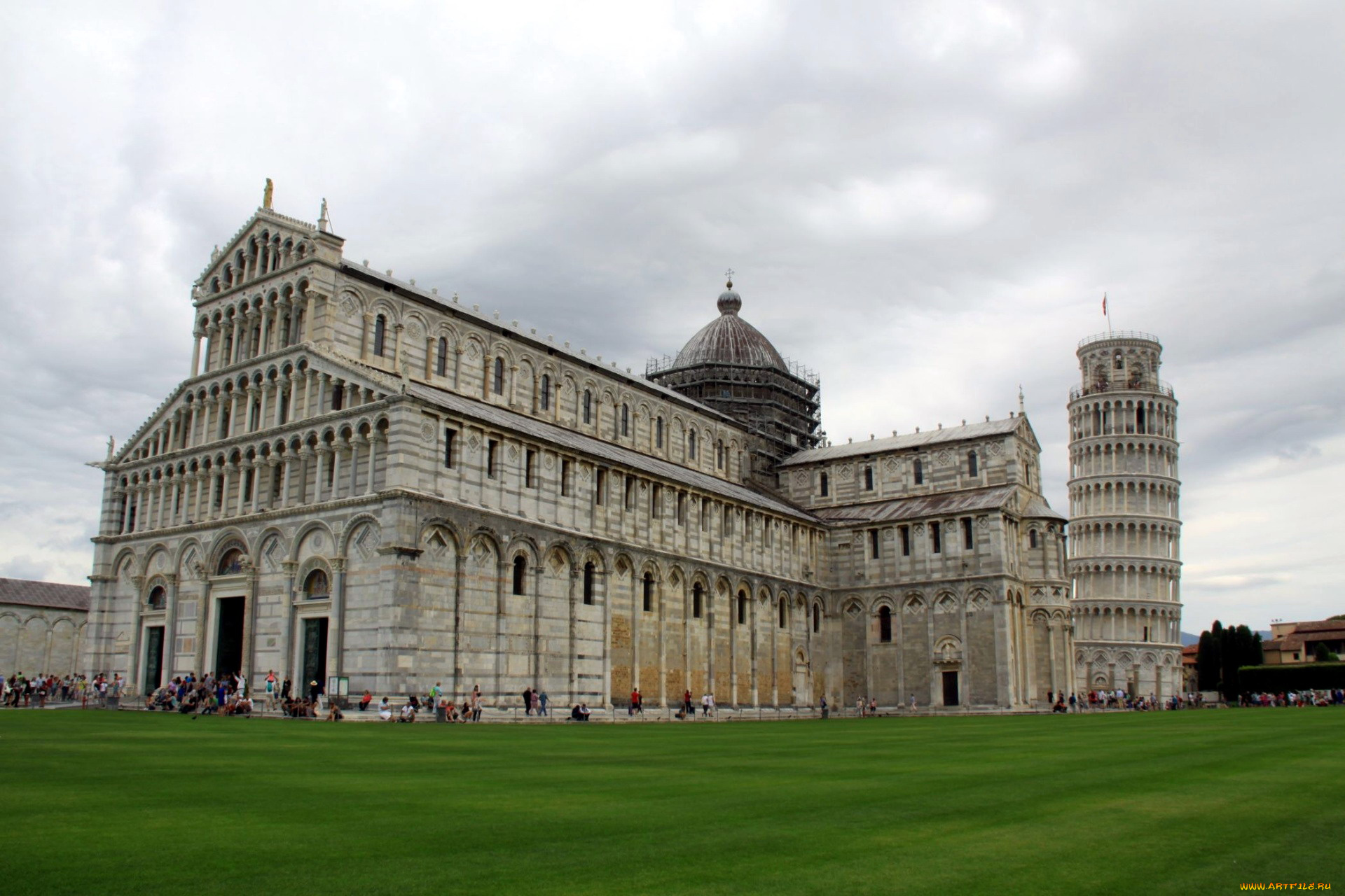 города, пиза, , италия, башня, падающая