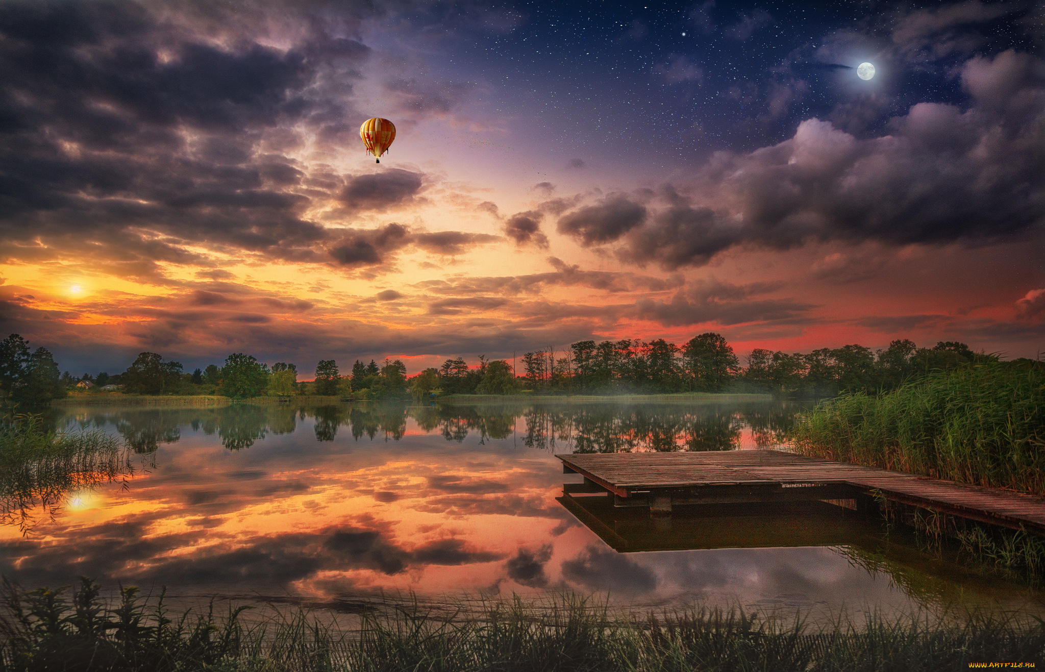 авиация, воздушные, шары, простор