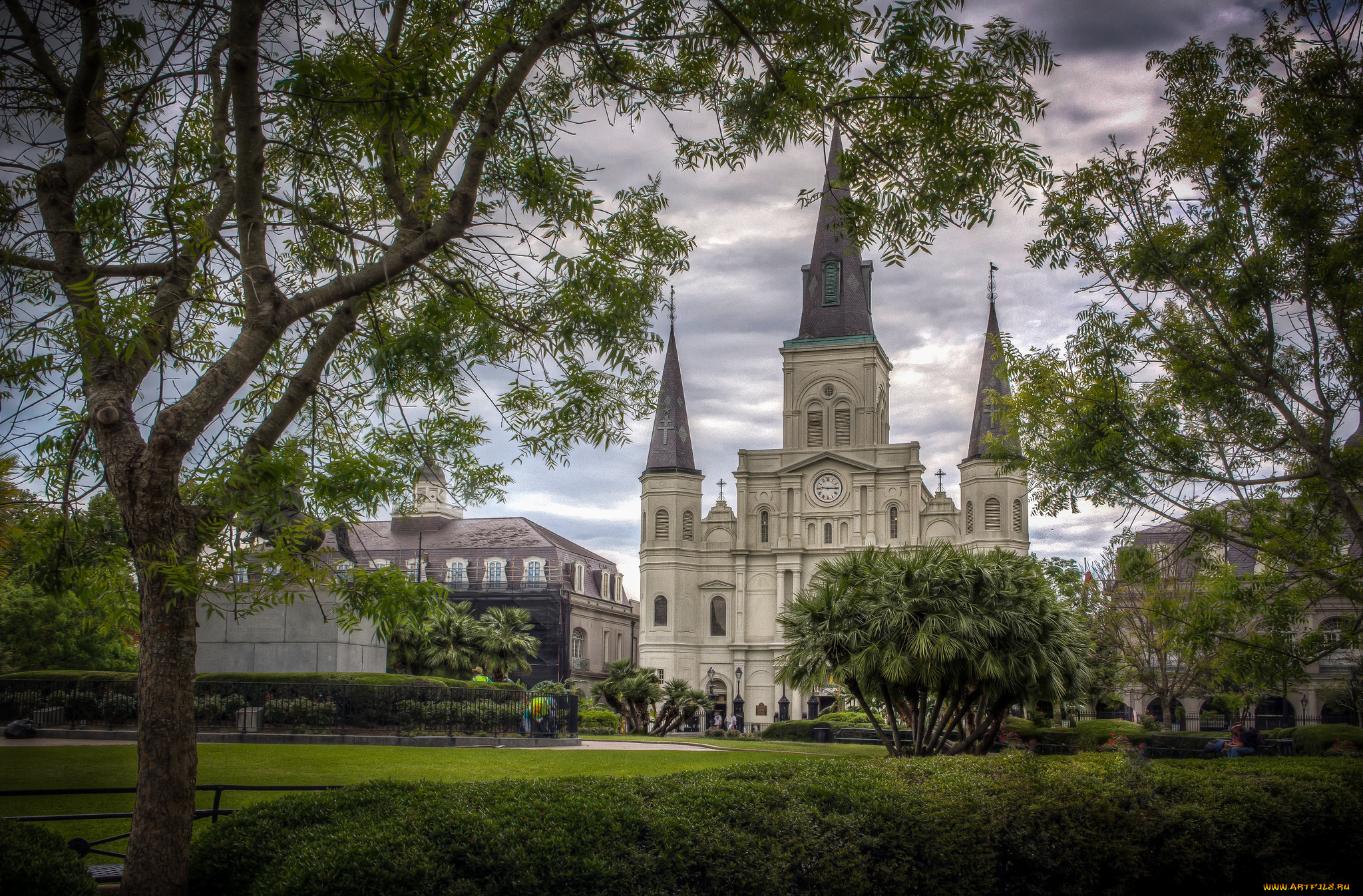 jackson, square, in, new, orleans, города, -, пейзажи, простор