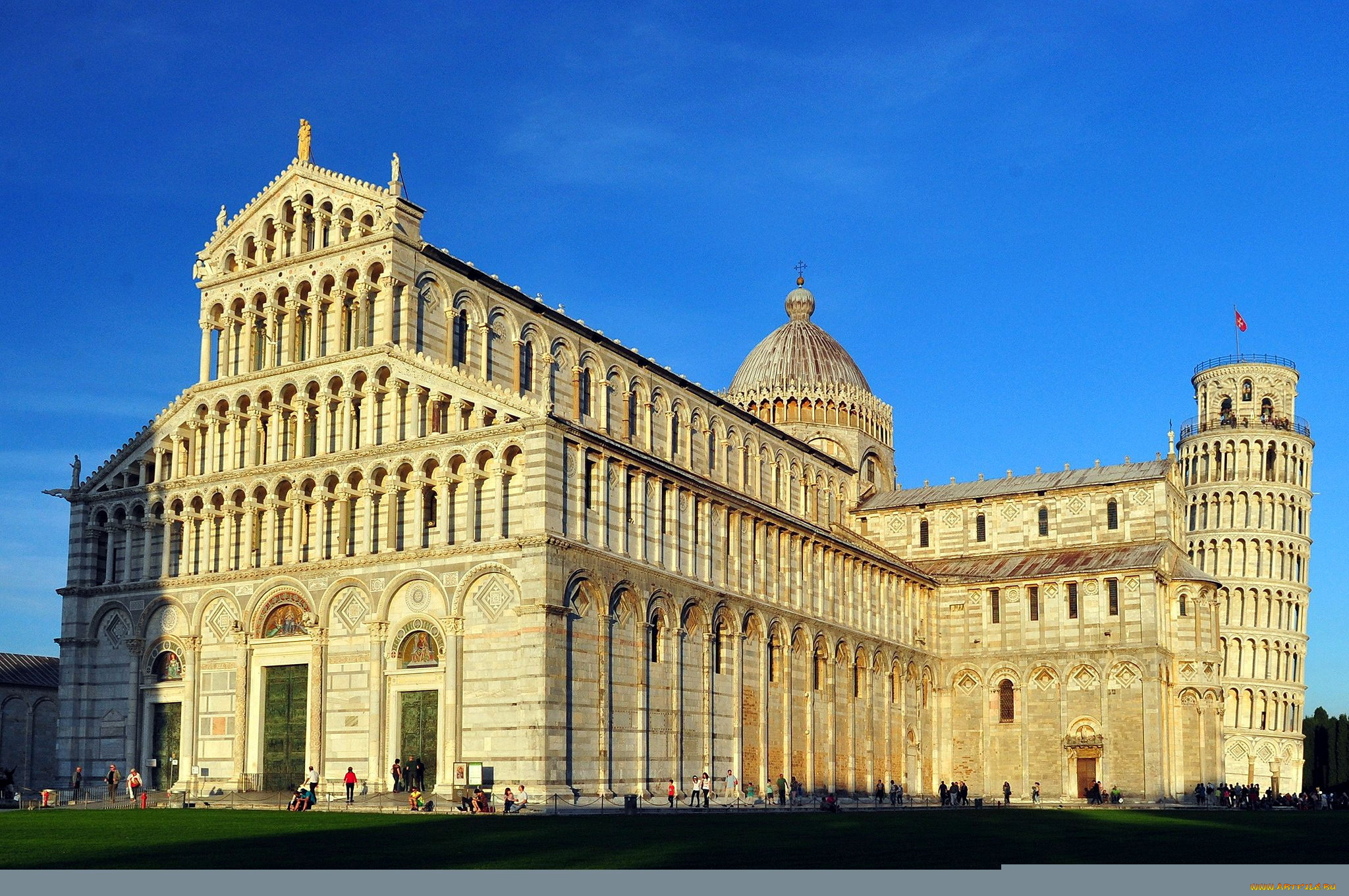 города, пиза, , италия, башня, падающая