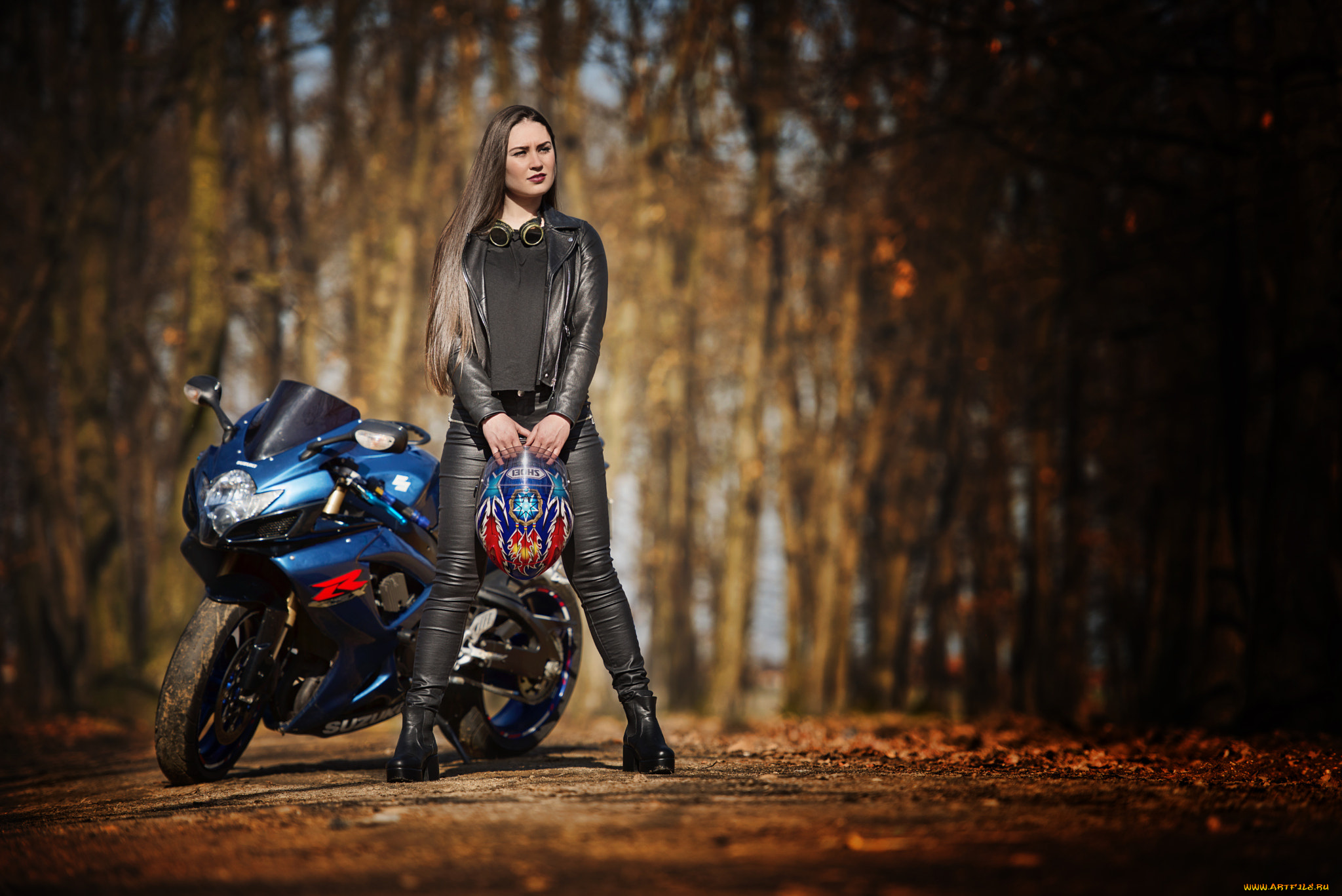 мотоциклы, мото, с, девушкой, девушки