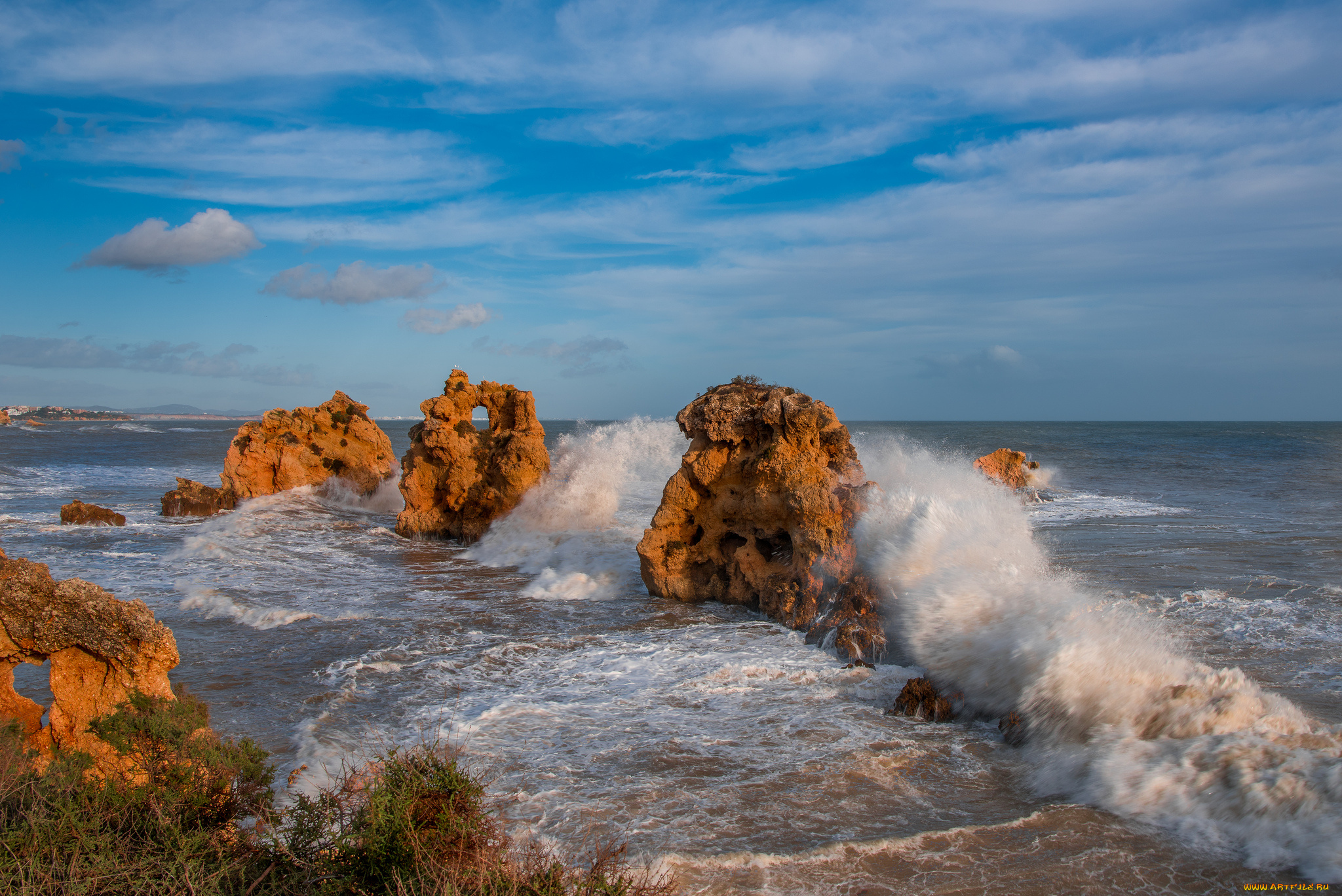 природа, побережье, простор