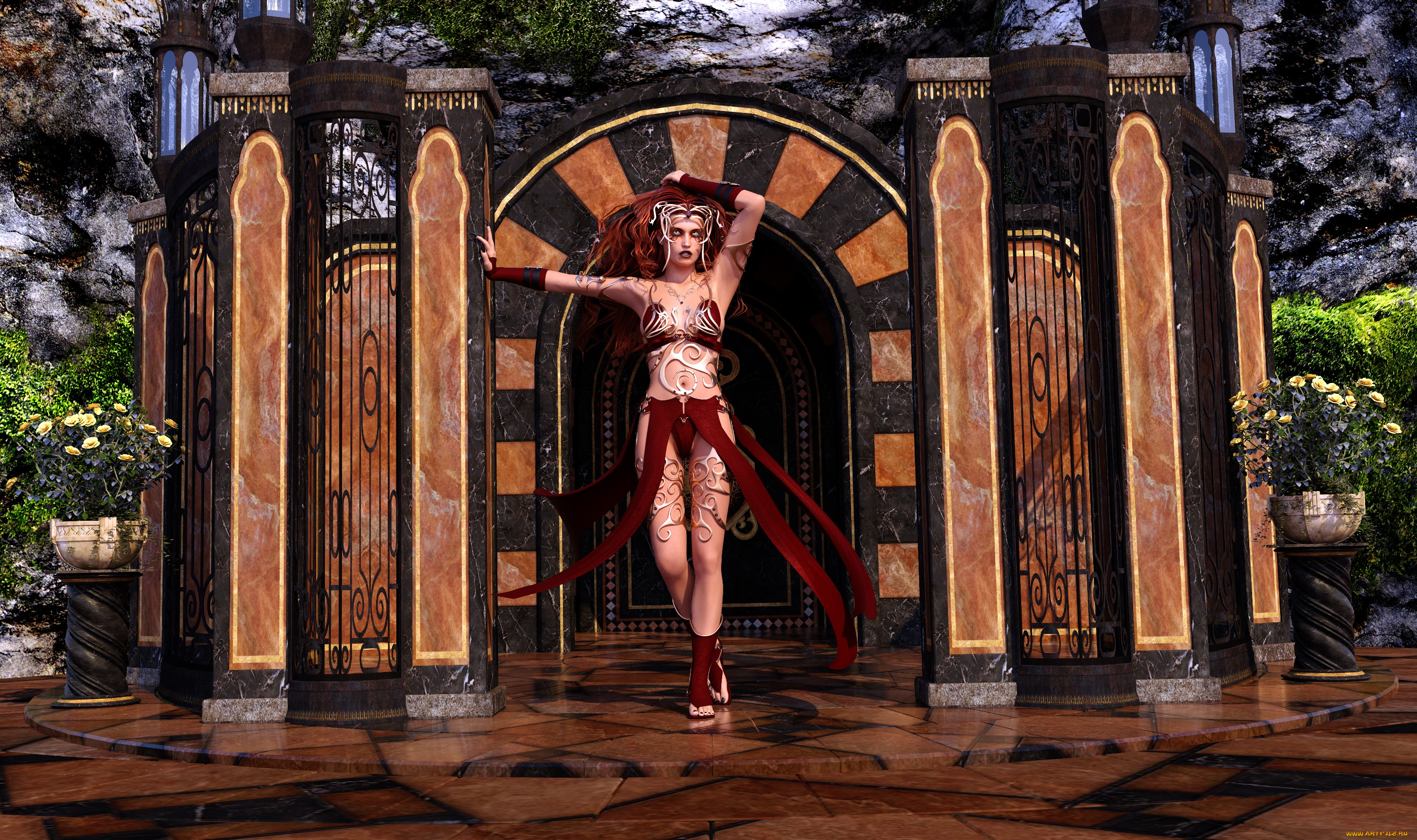 3д, графика, фантазия, , fantasy, фон, взгляд, девушка