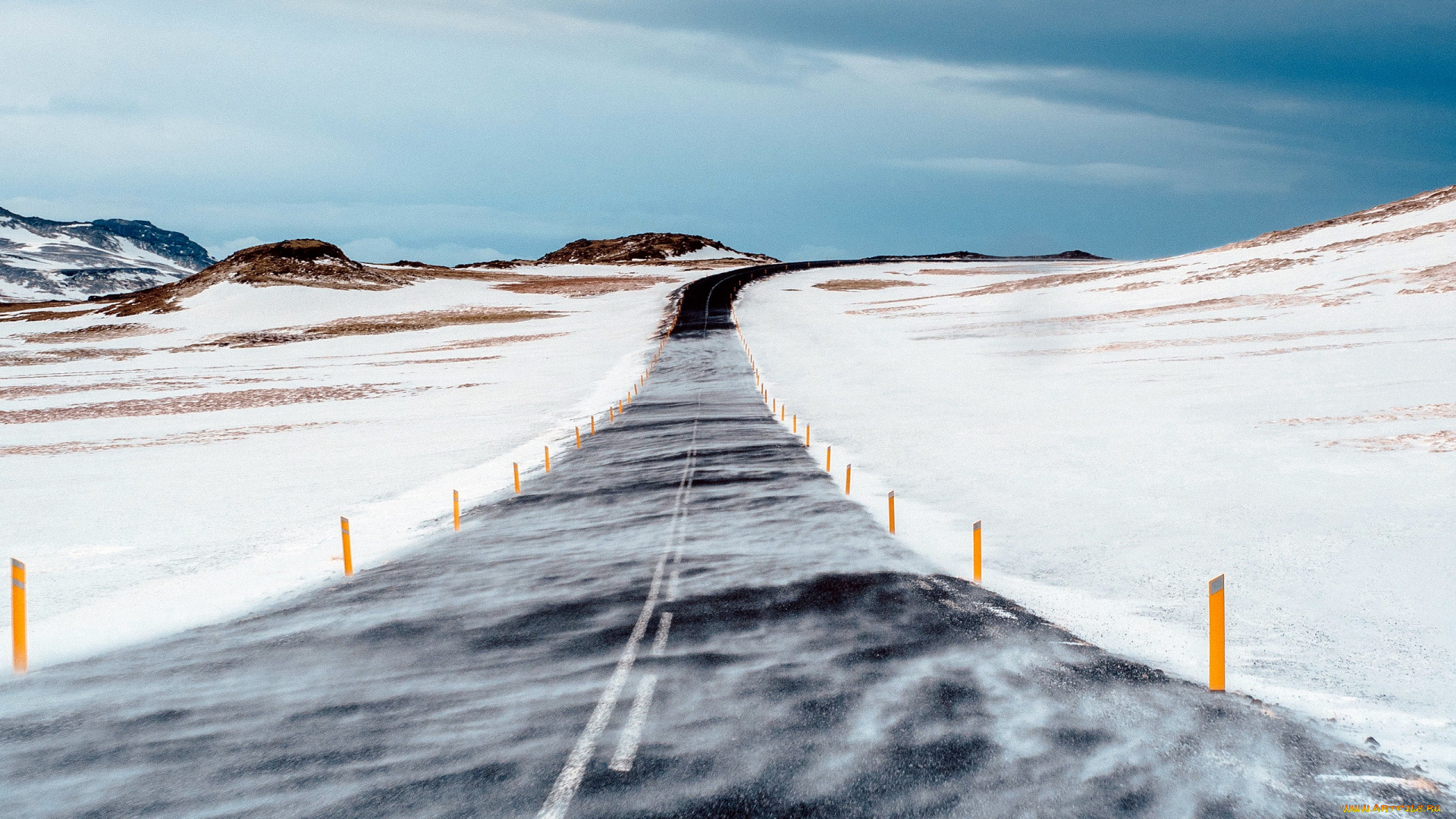 природа, дороги, снег, зима, шоссе