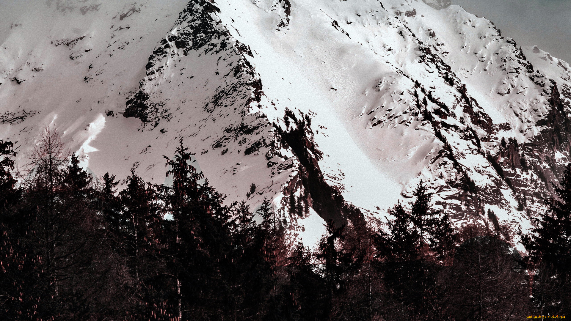 природа, горы, снег