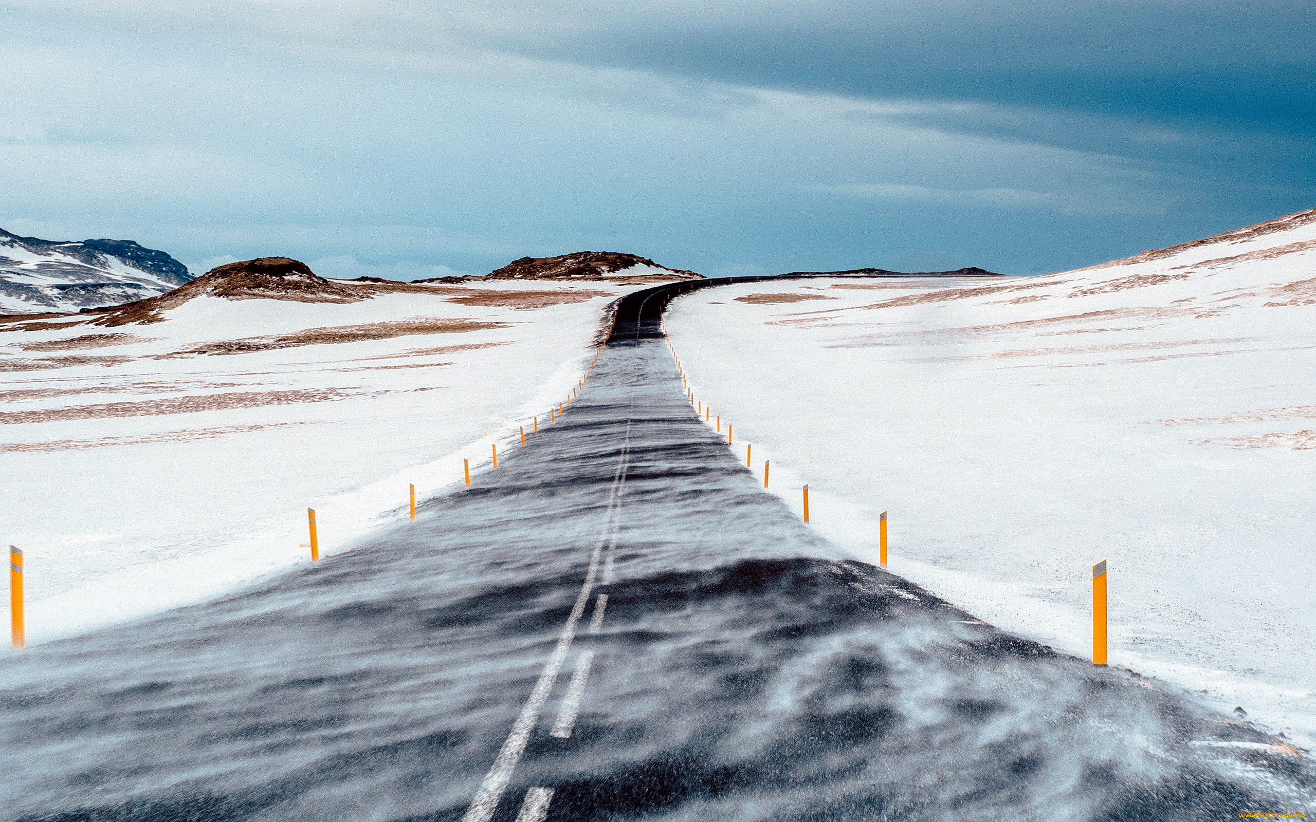 природа, дороги, снег, зима, шоссе