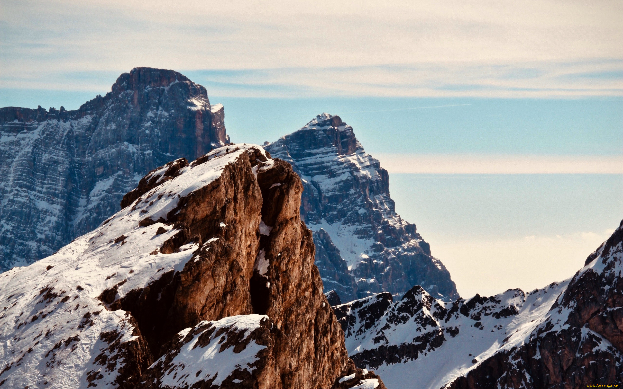 природа, горы, снег