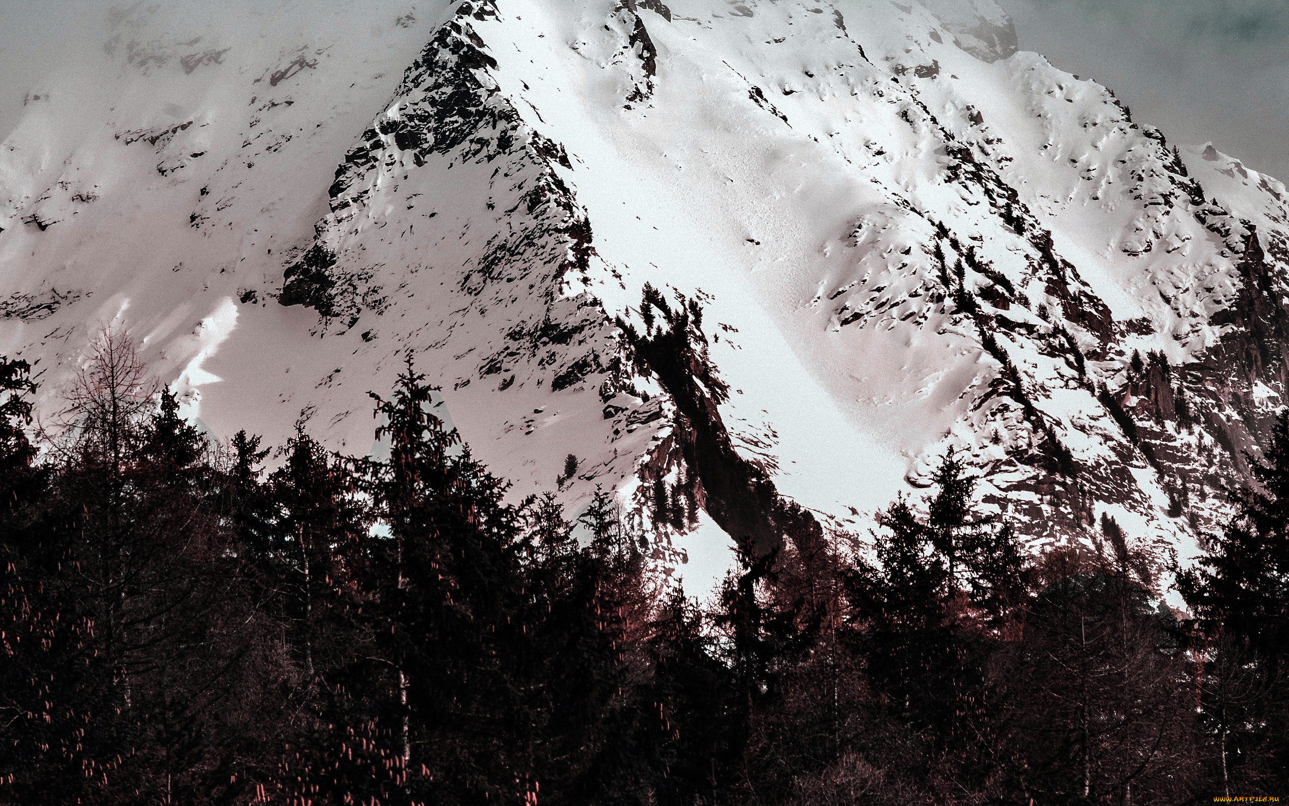 природа, горы, снег