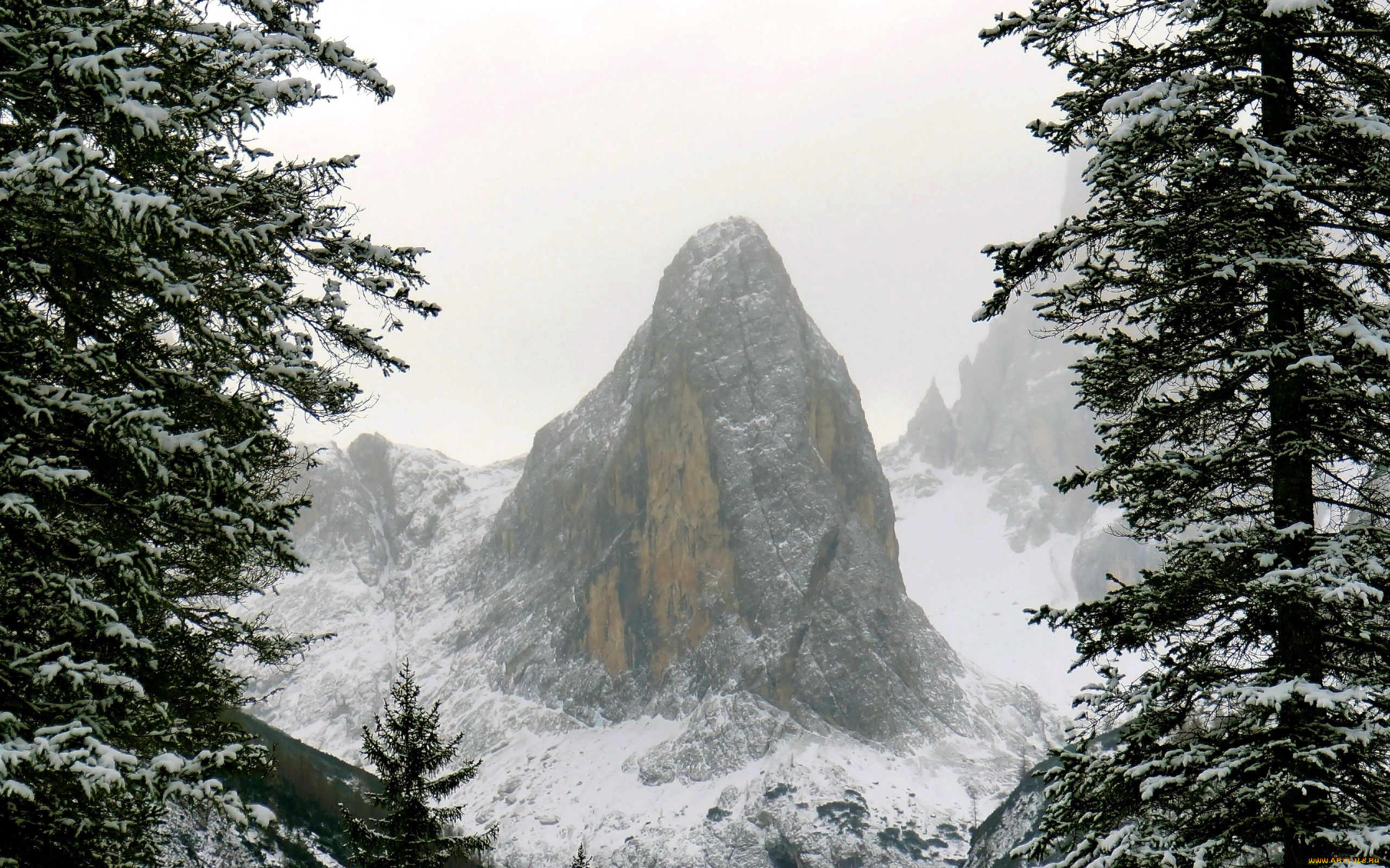 природа, горы, снег