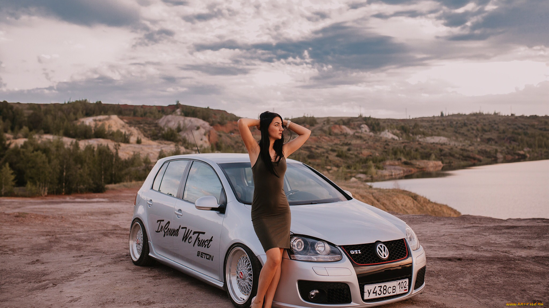 автомобили, -авто, с, девушками, volkswagen, golf