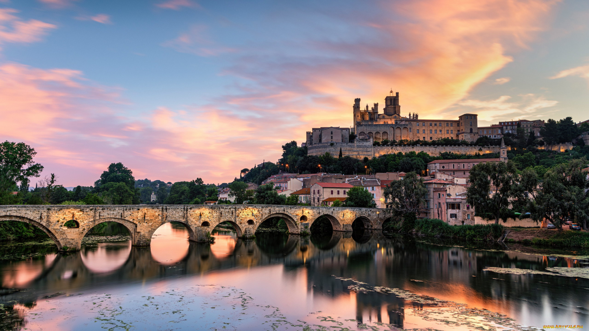beziers, france, города, -, мосты