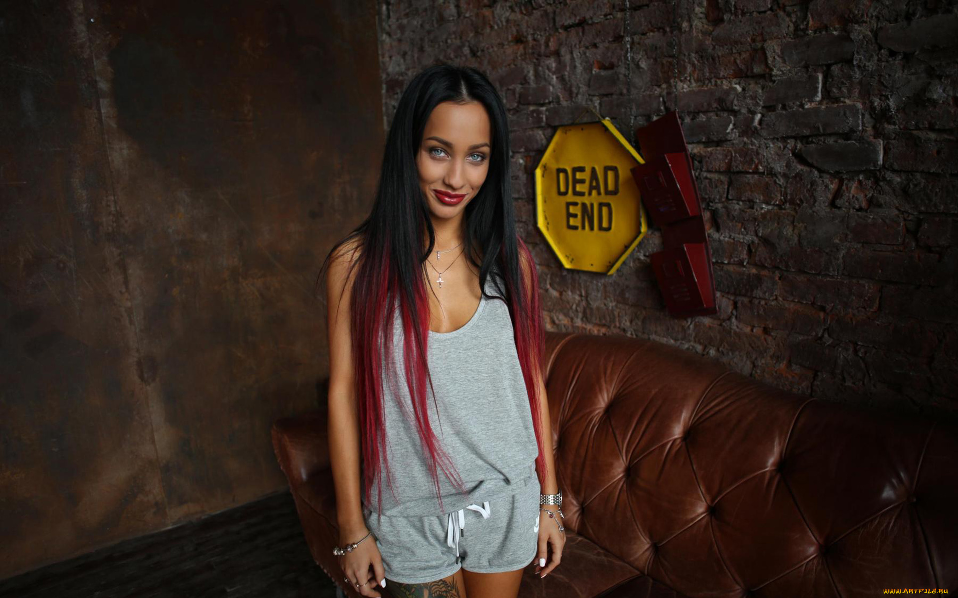 девушки, -, рыжеволосые, и, разноцветные, красивая, девушка, stasyq