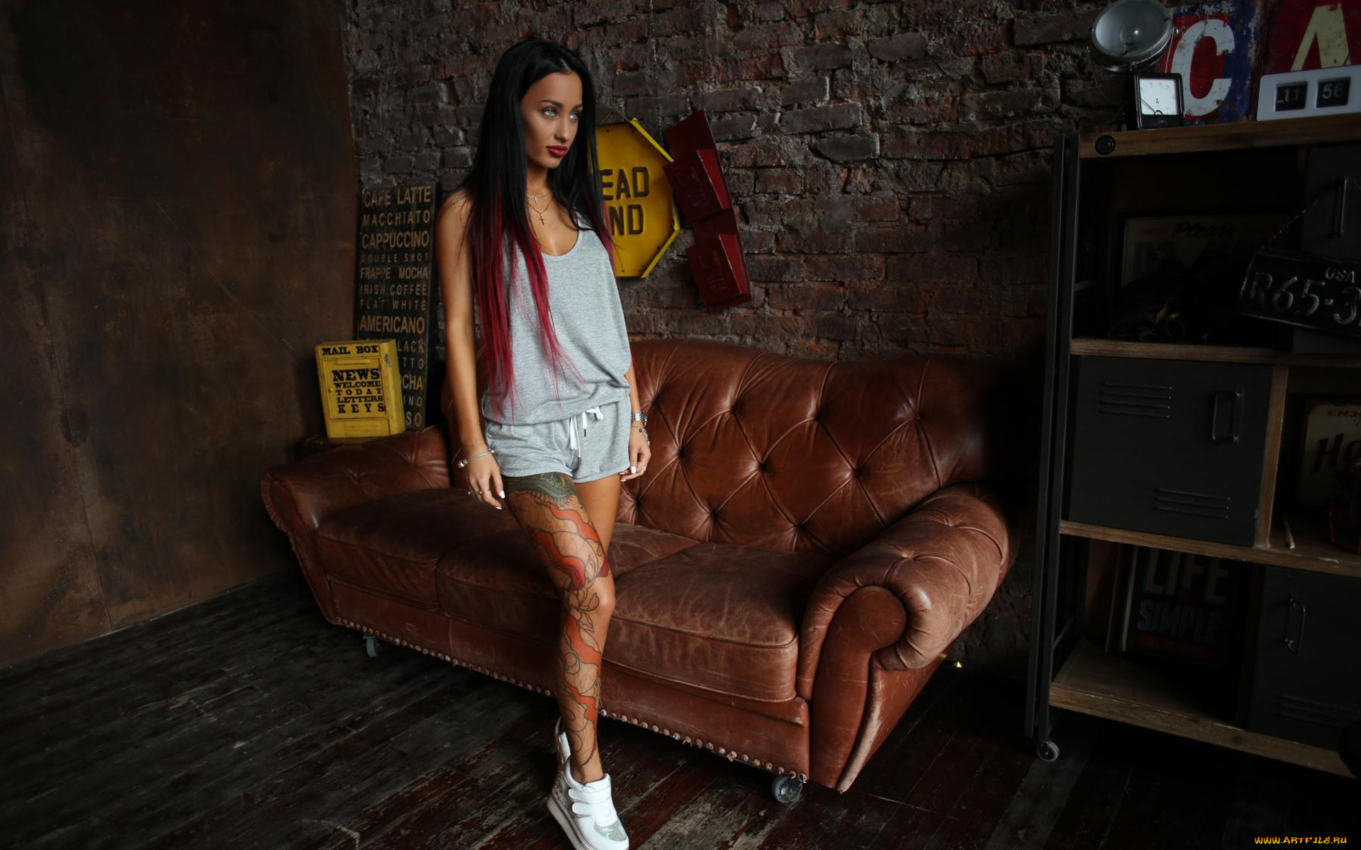 девушки, -, рыжеволосые, и, разноцветные, красивая, девушка, stasyq