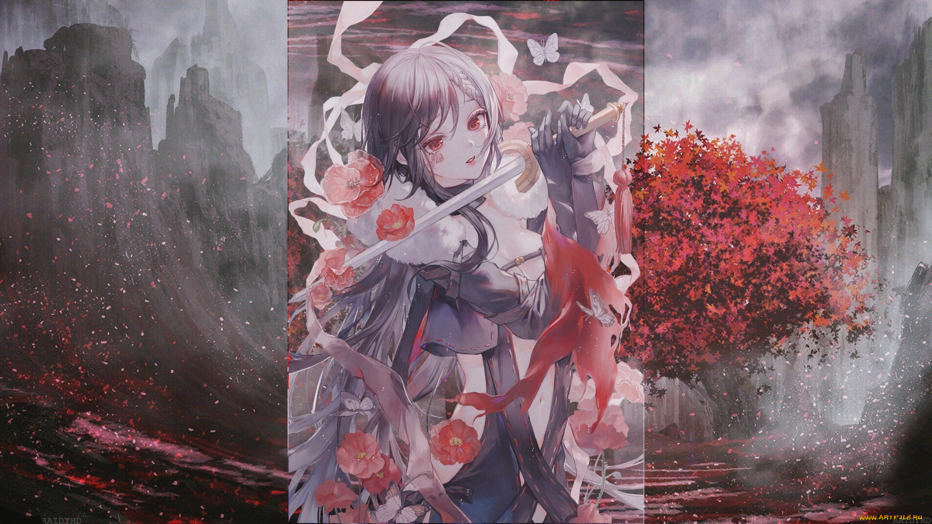 аниме, оружие, , техника, , технологии, девушка